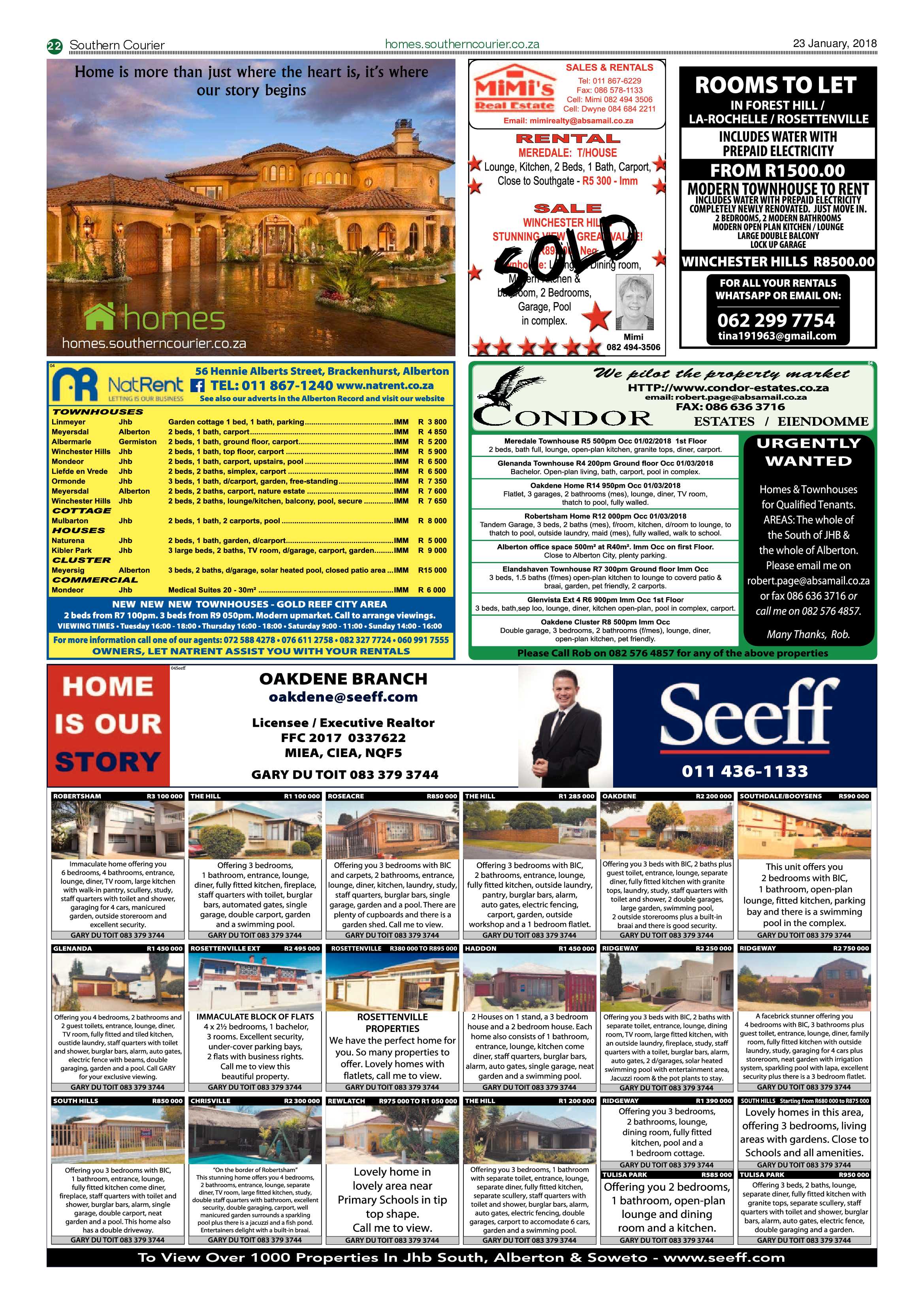 Southern Courier 23 January 2018 page 22