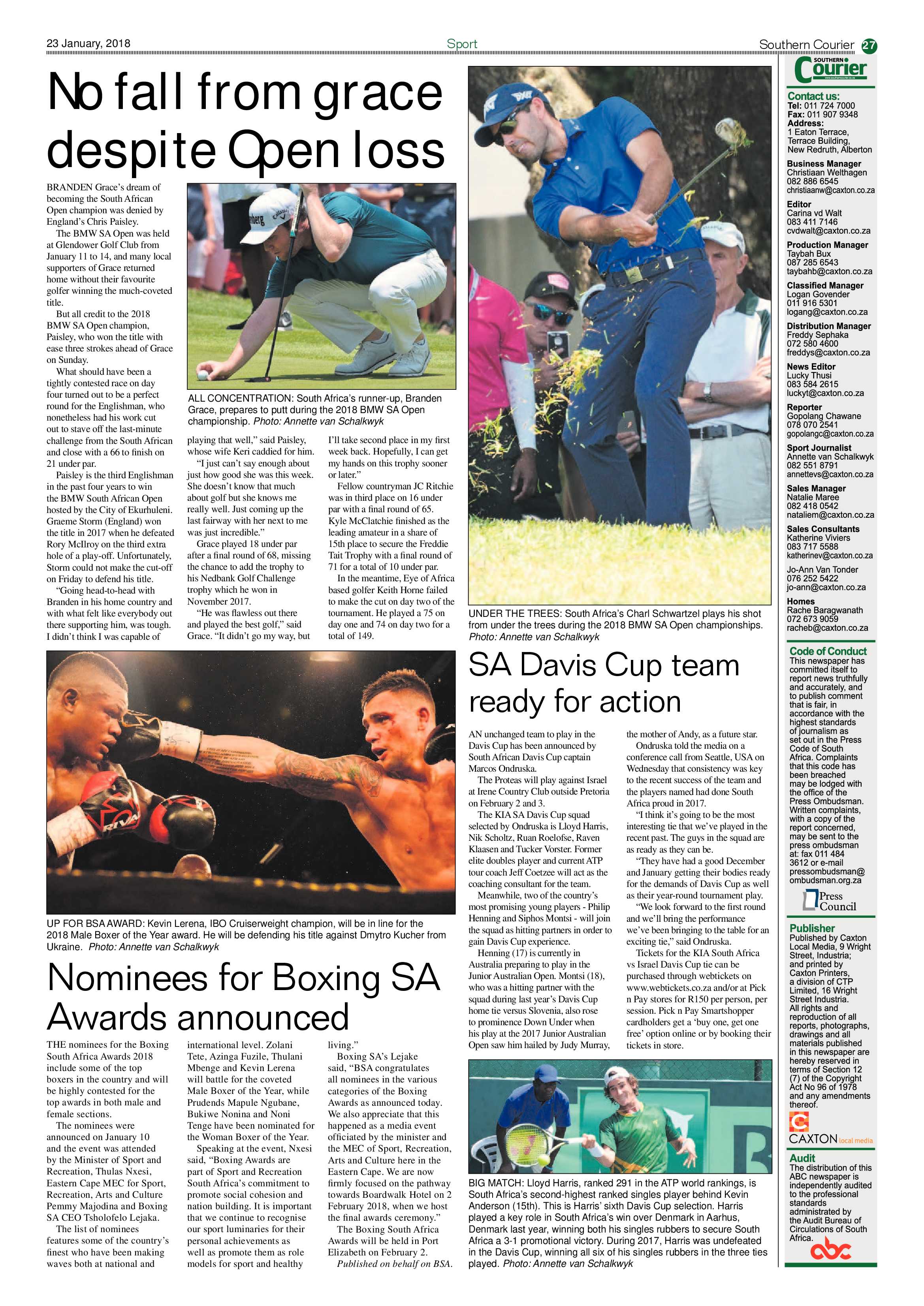Southern Courier 23 January 2018 page 27