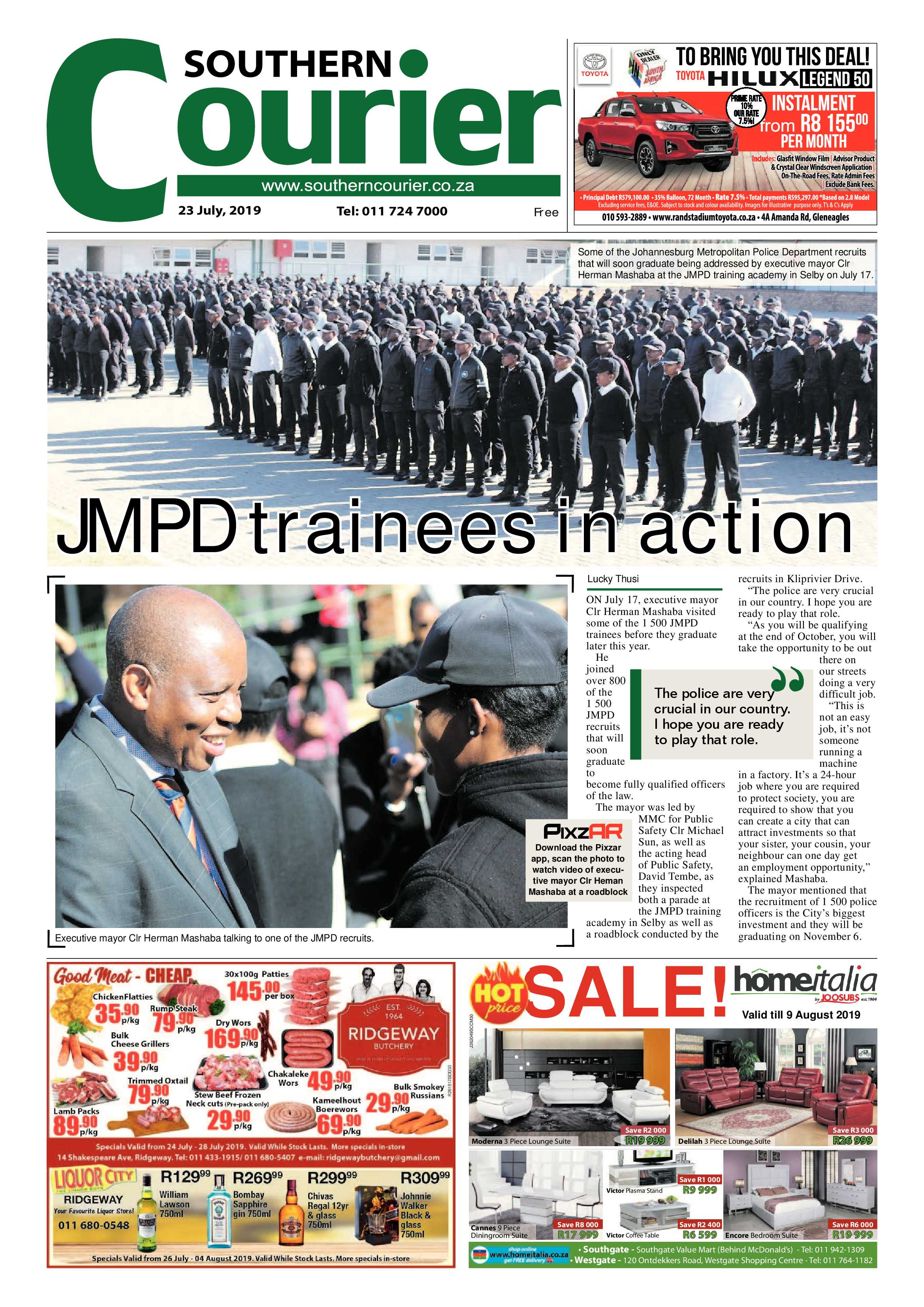 Southern Courier 23 July 2019 page 1