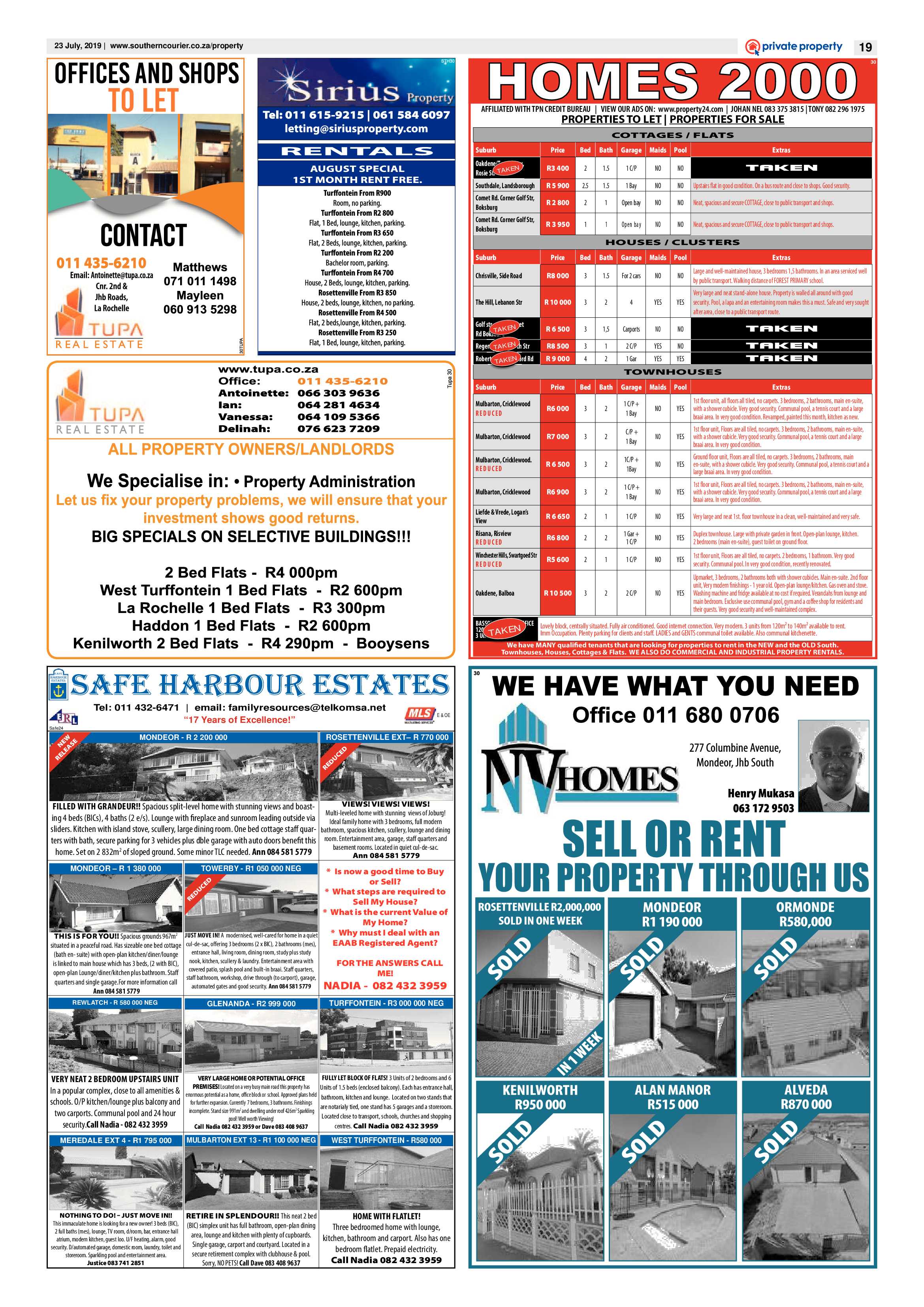 Southern Courier 23 July 2019 page 19