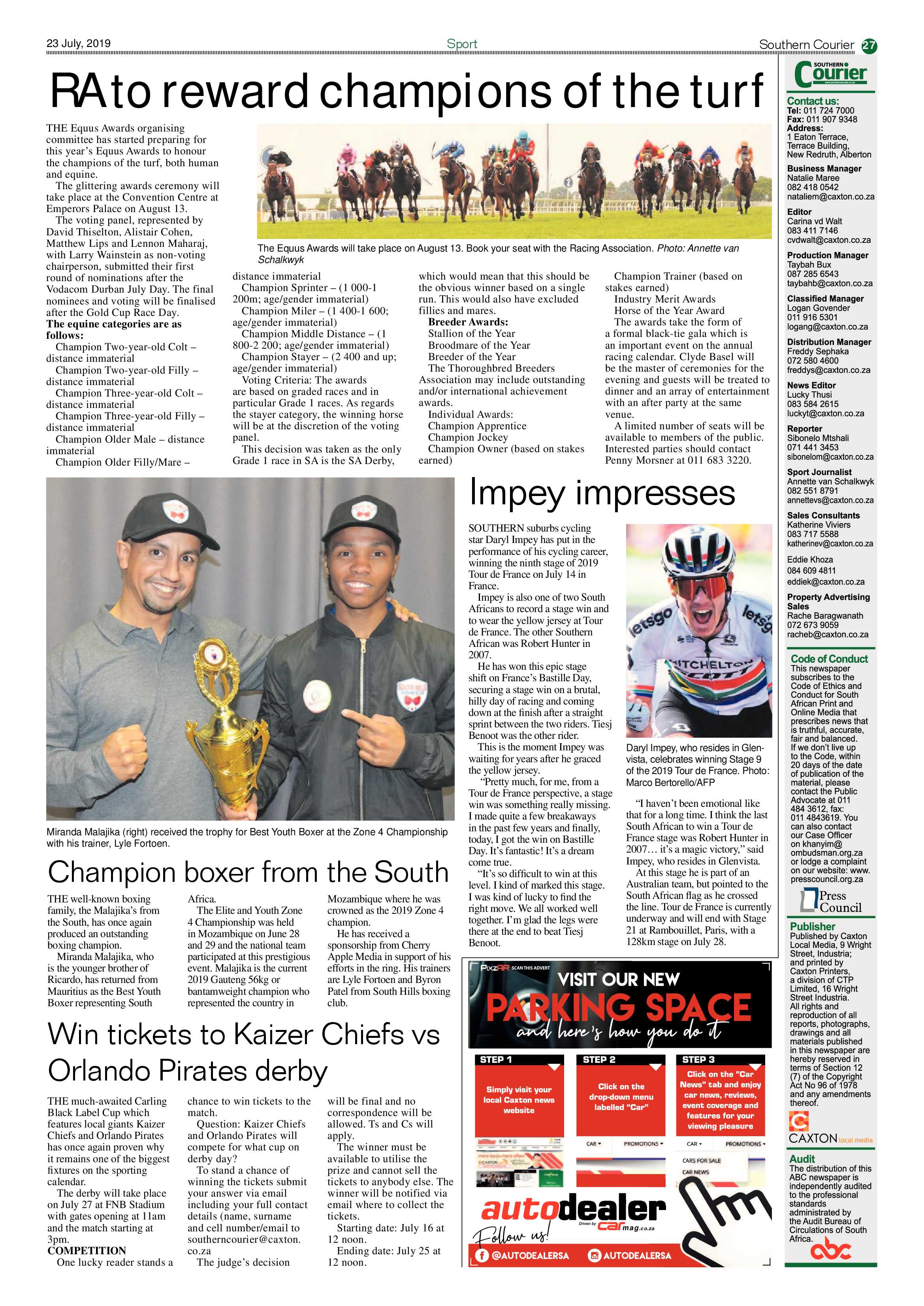 Southern Courier 23 July 2019 page 27