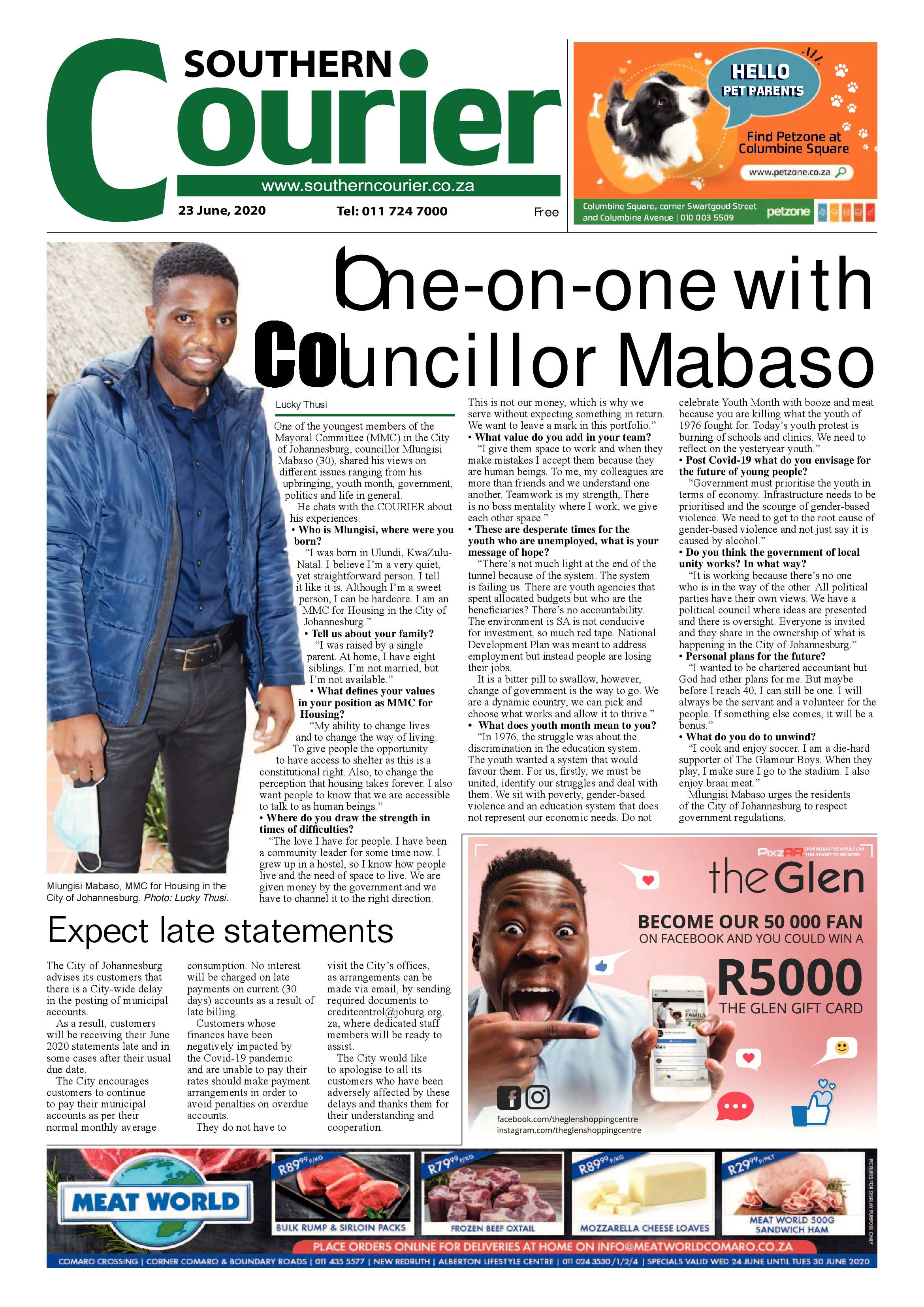 Southern Courier 23 June 2020 page 1