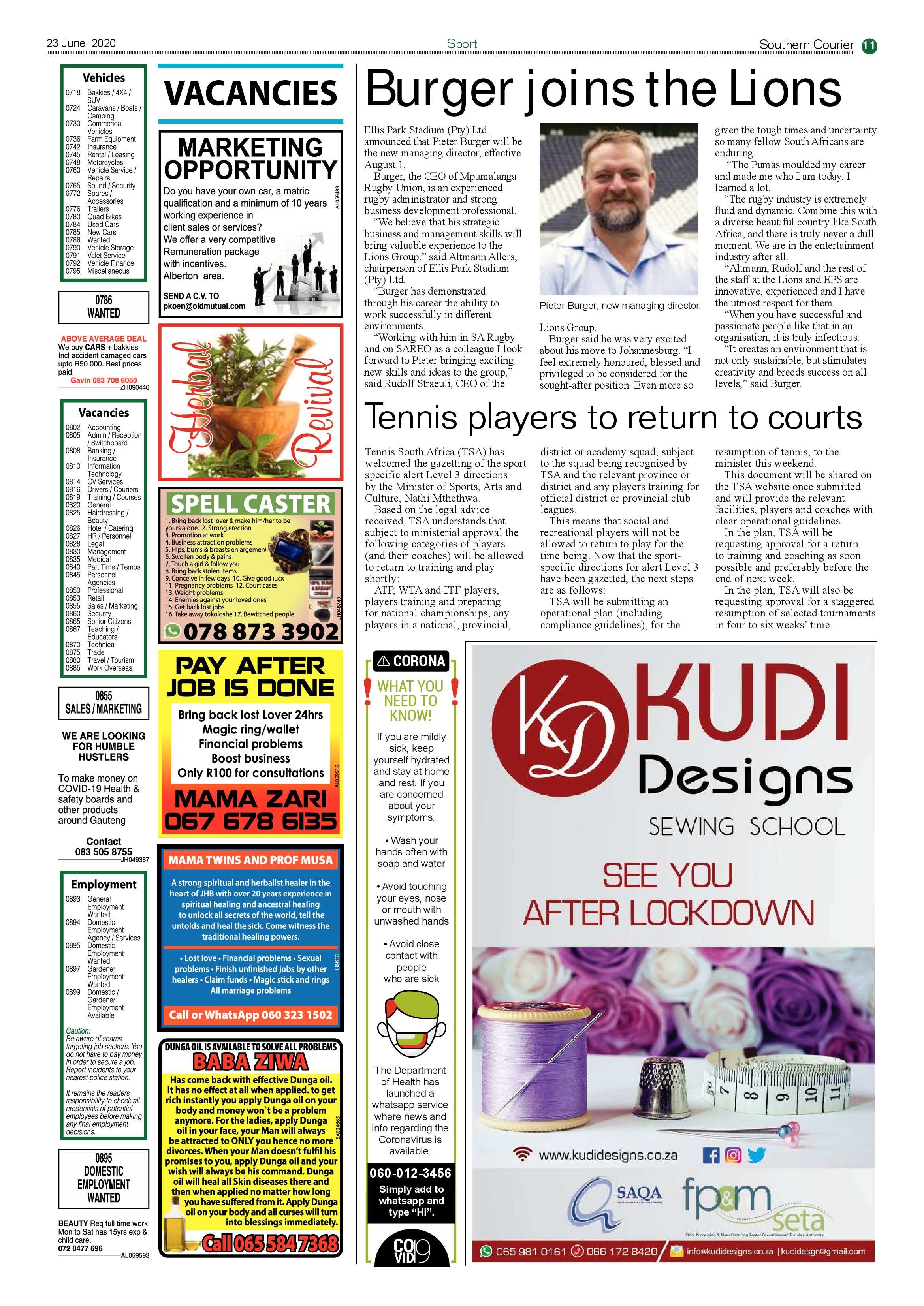 Southern Courier 23 June 2020 page 11