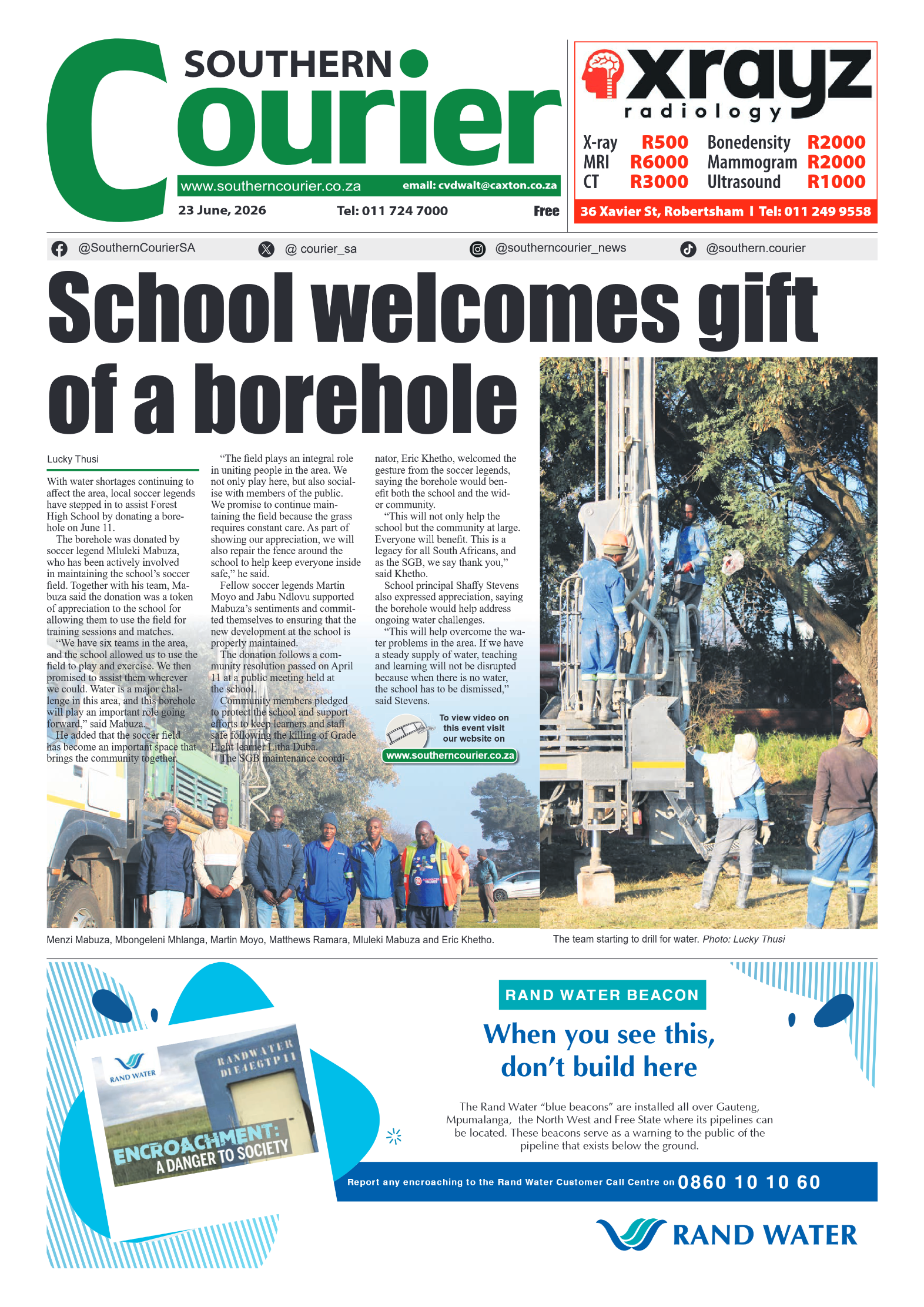 Southern Courier 23 June 2026 page 1