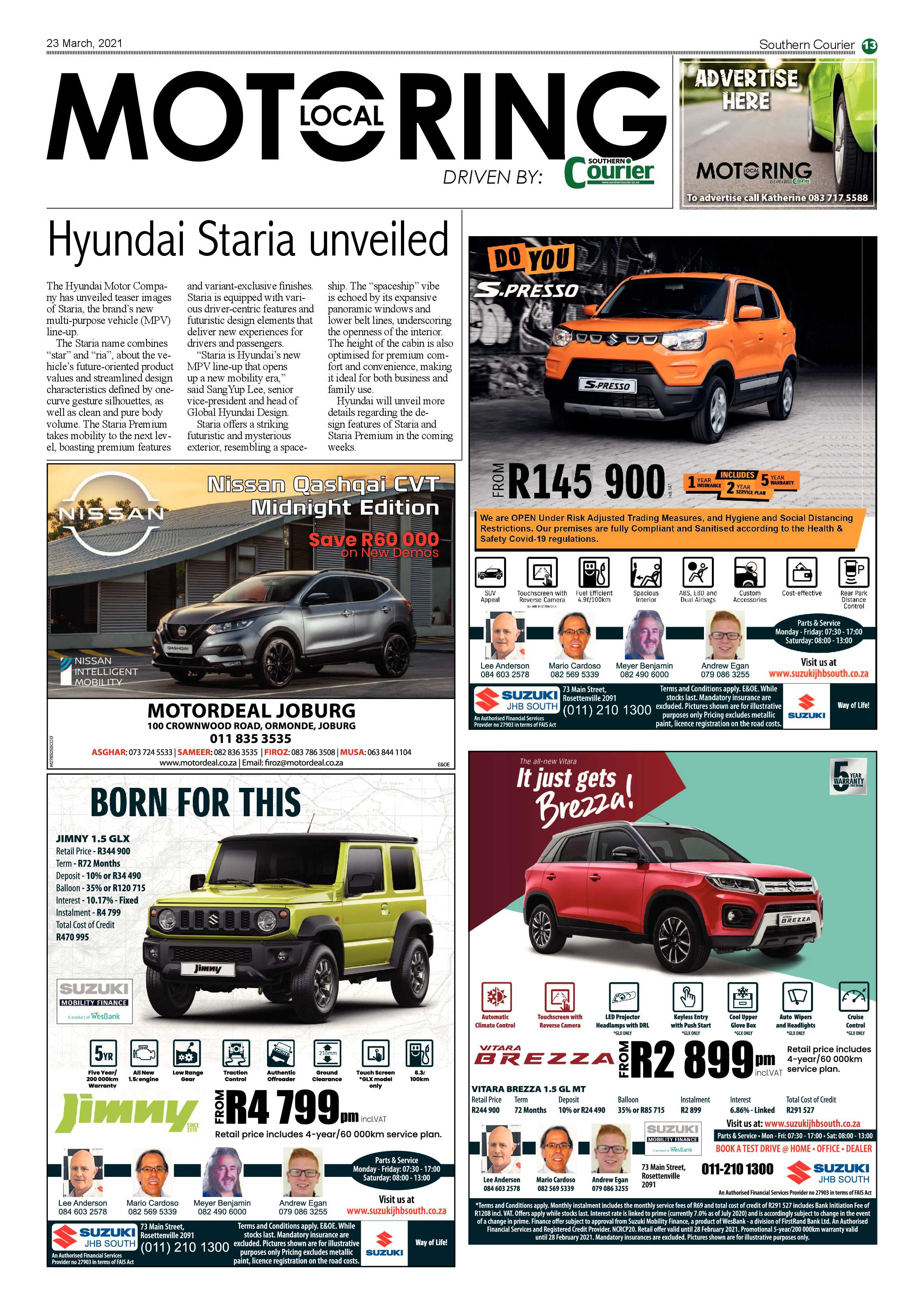 Southern Courier 23 March 2021 page 13