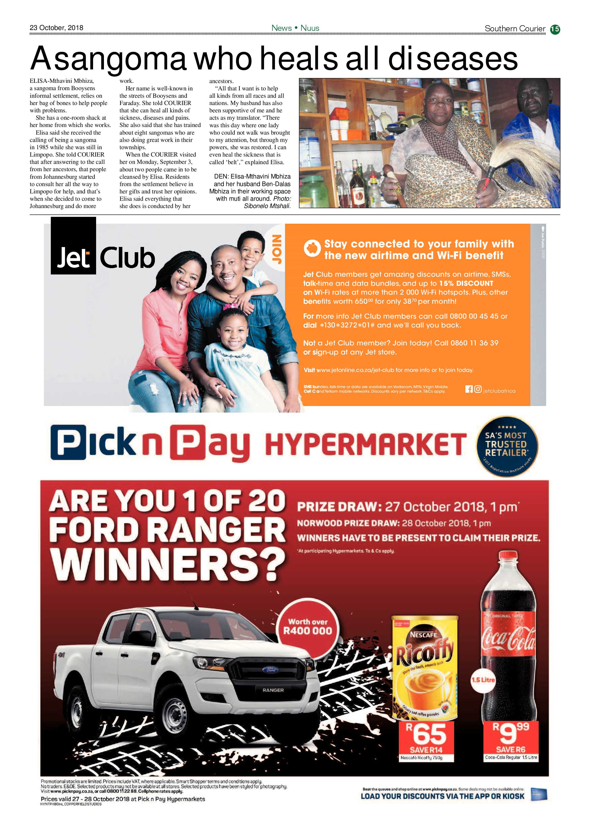 Southern Courier 23 October 2018 page 15