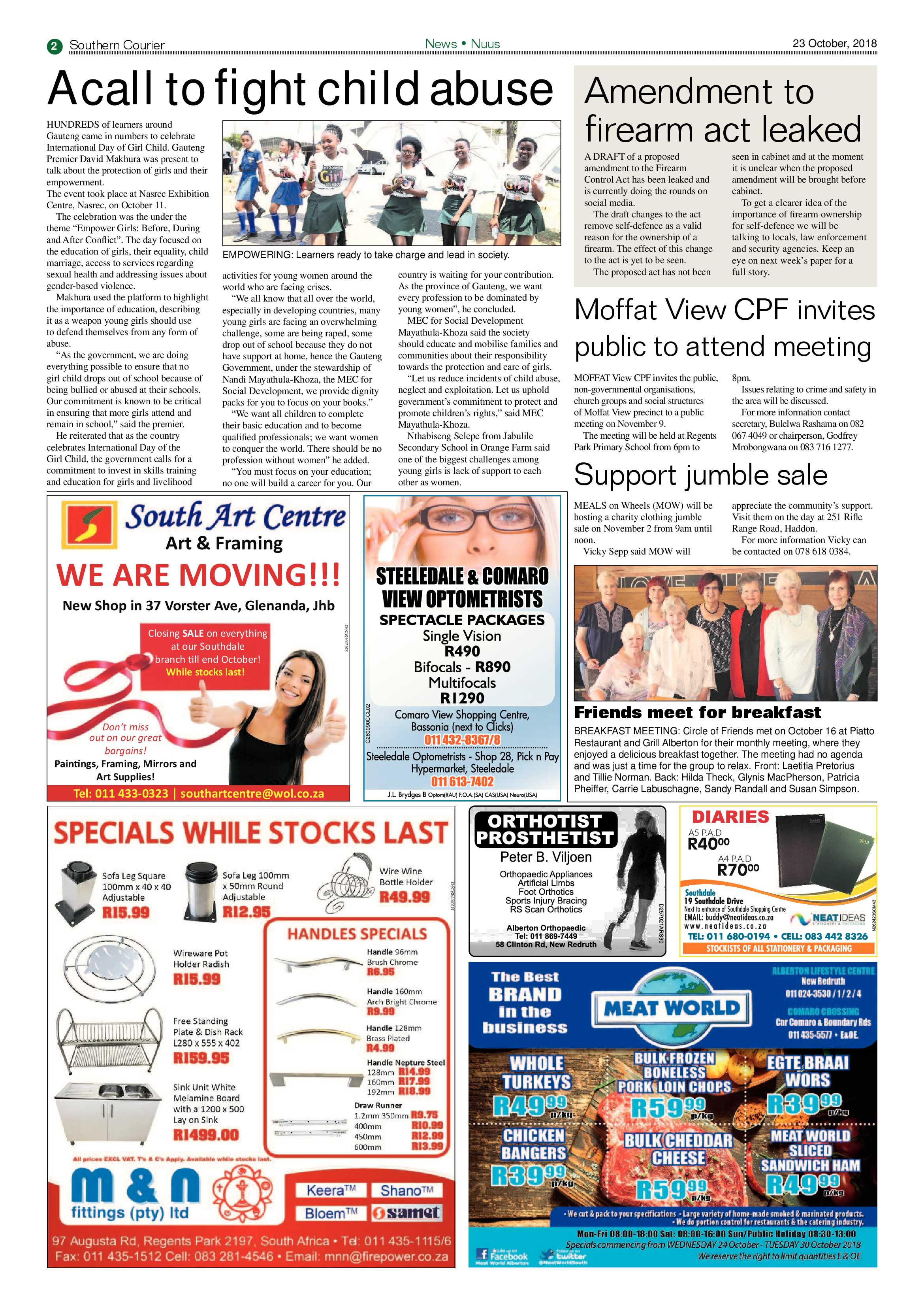 Southern Courier 23 October 2018 page 2