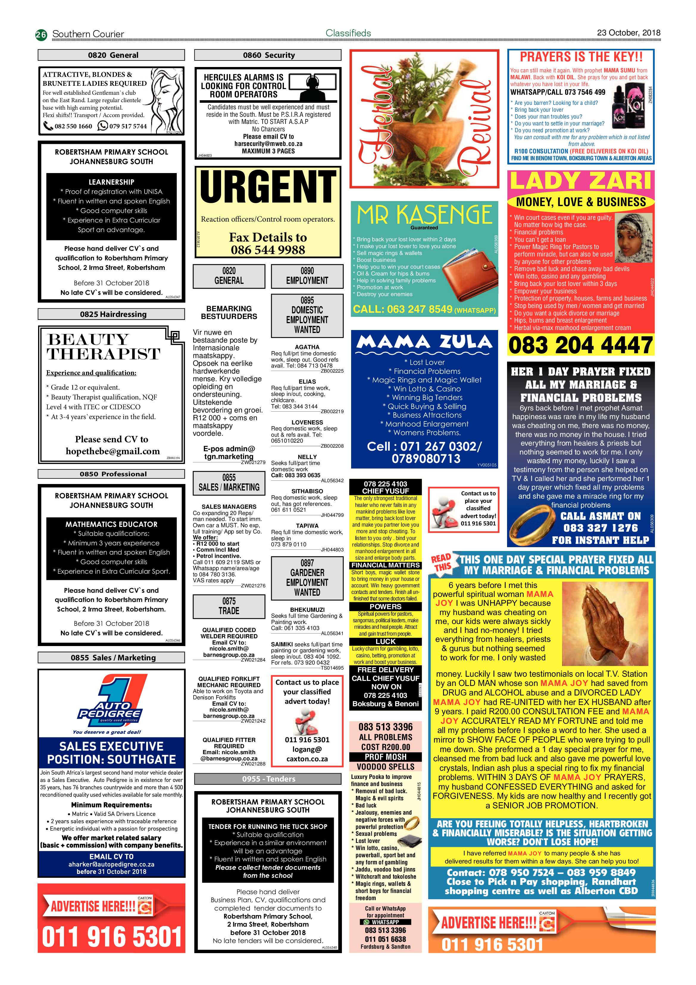 Southern Courier 23 October 2018 page 26