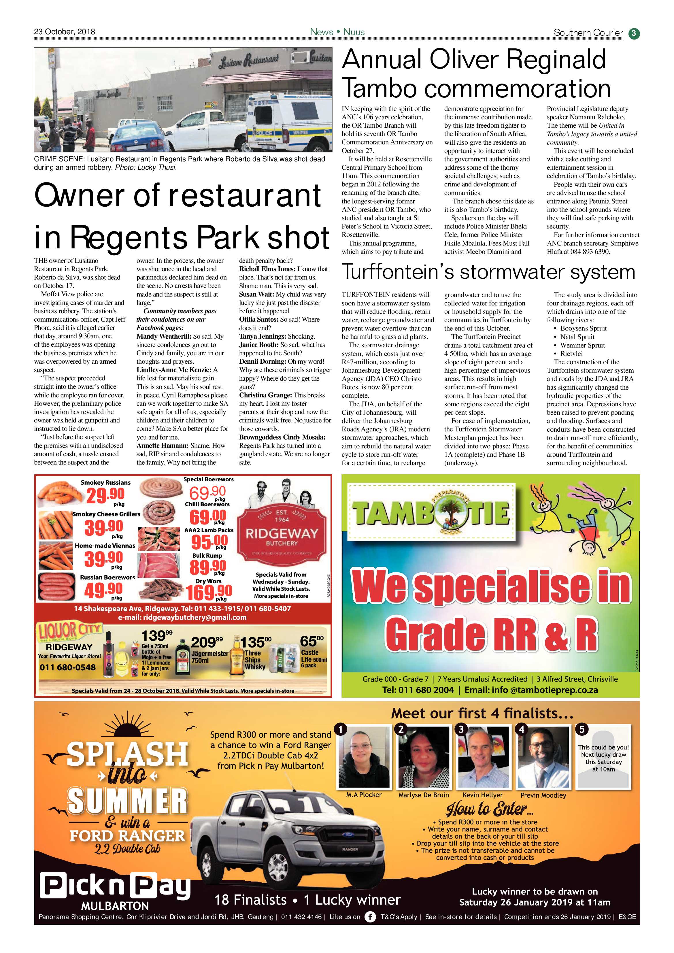 Southern Courier 23 October 2018 page 3
