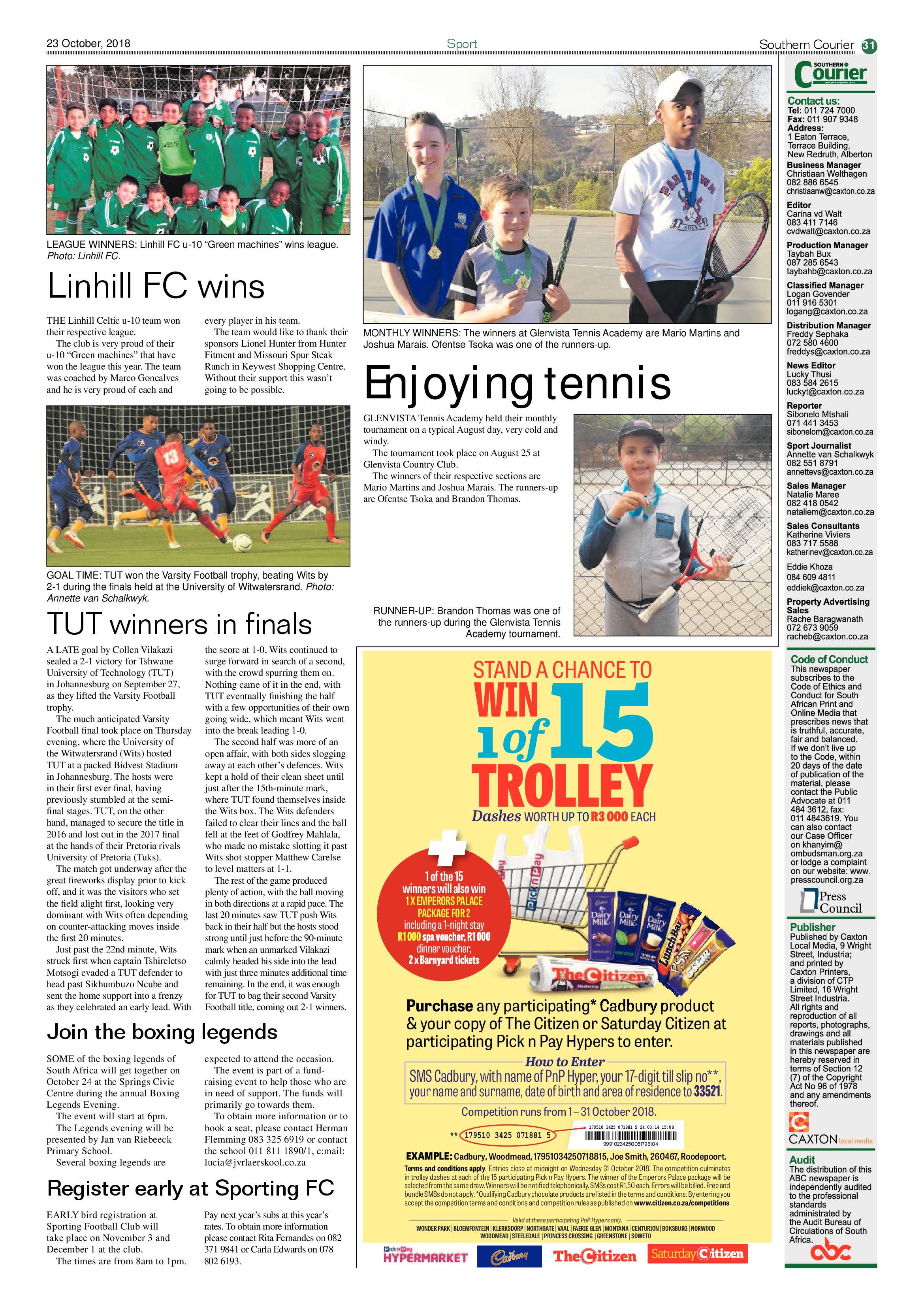 Southern Courier 23 October 2018 page 31