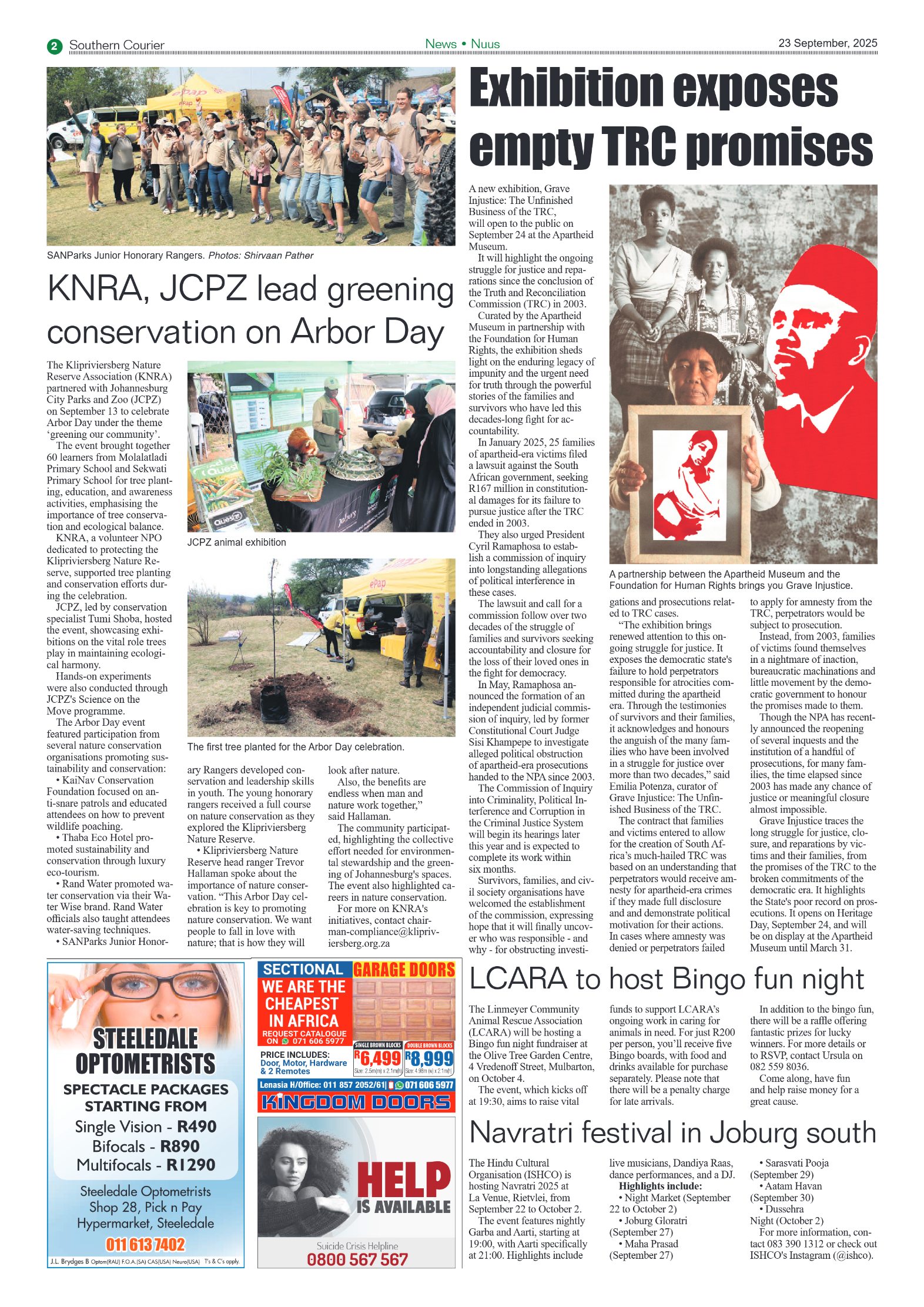 Southern Courier 23 September 2025 page 2