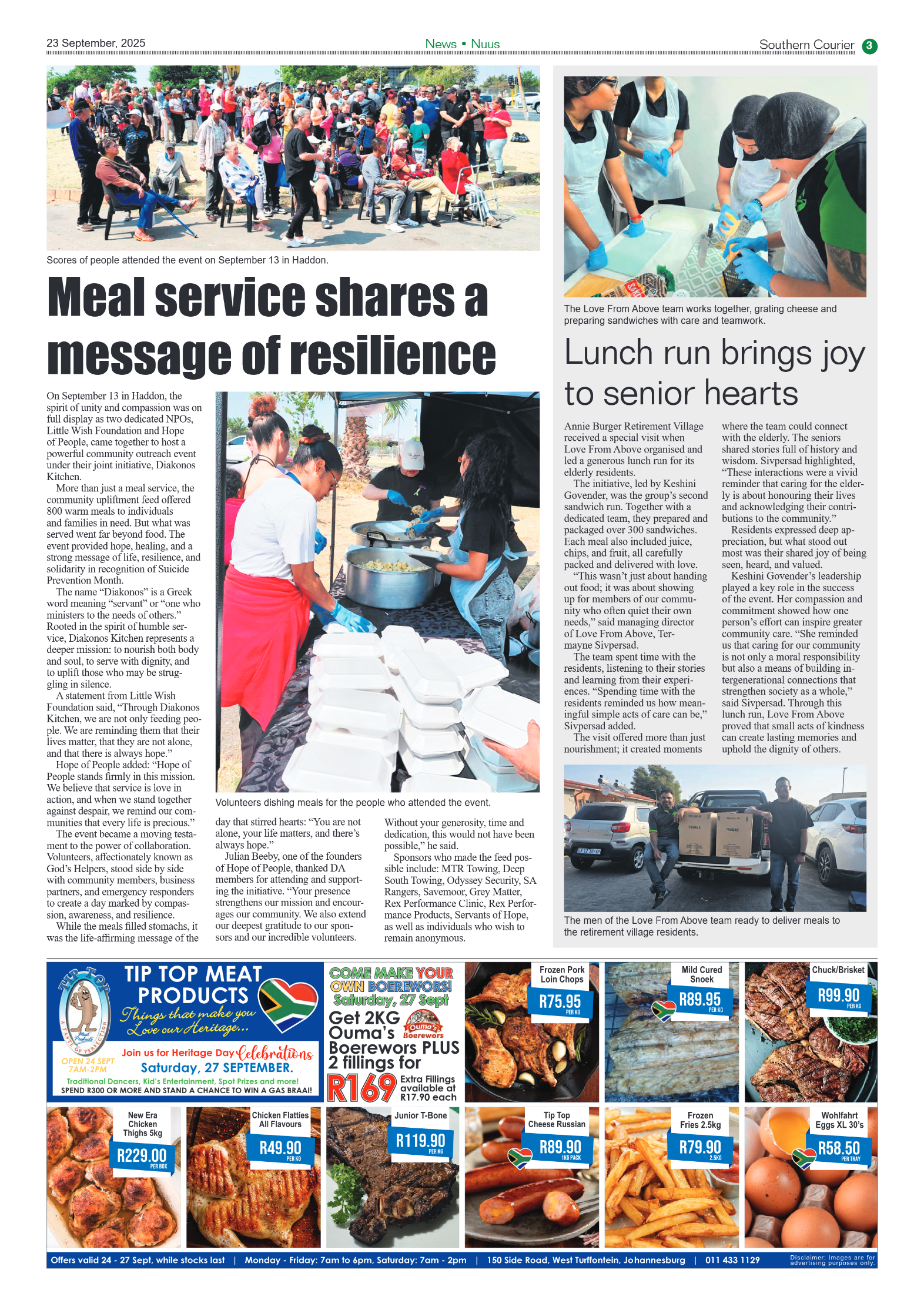 Southern Courier 23 September 2025 page 3