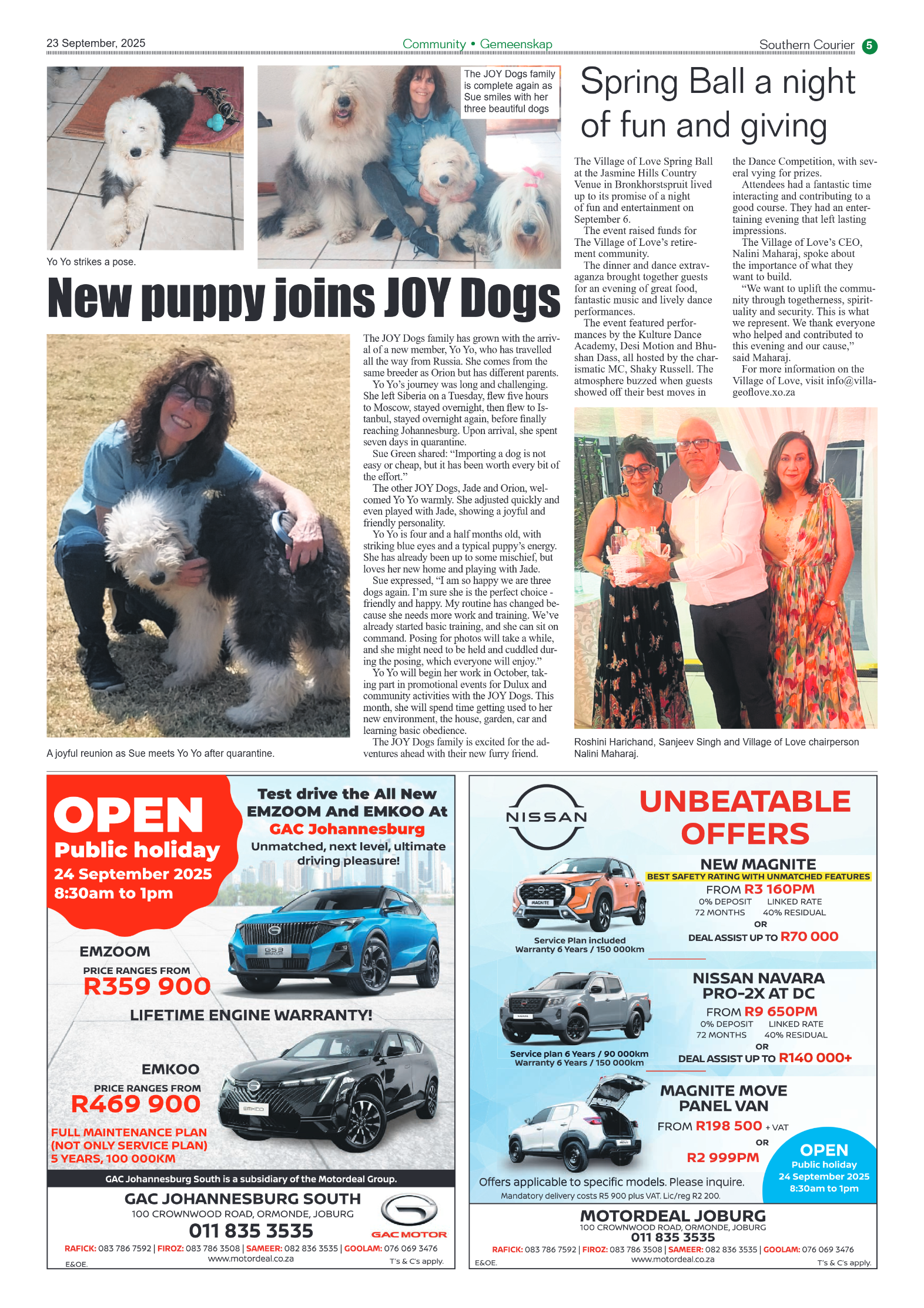 Southern Courier 23 September 2025 page 5