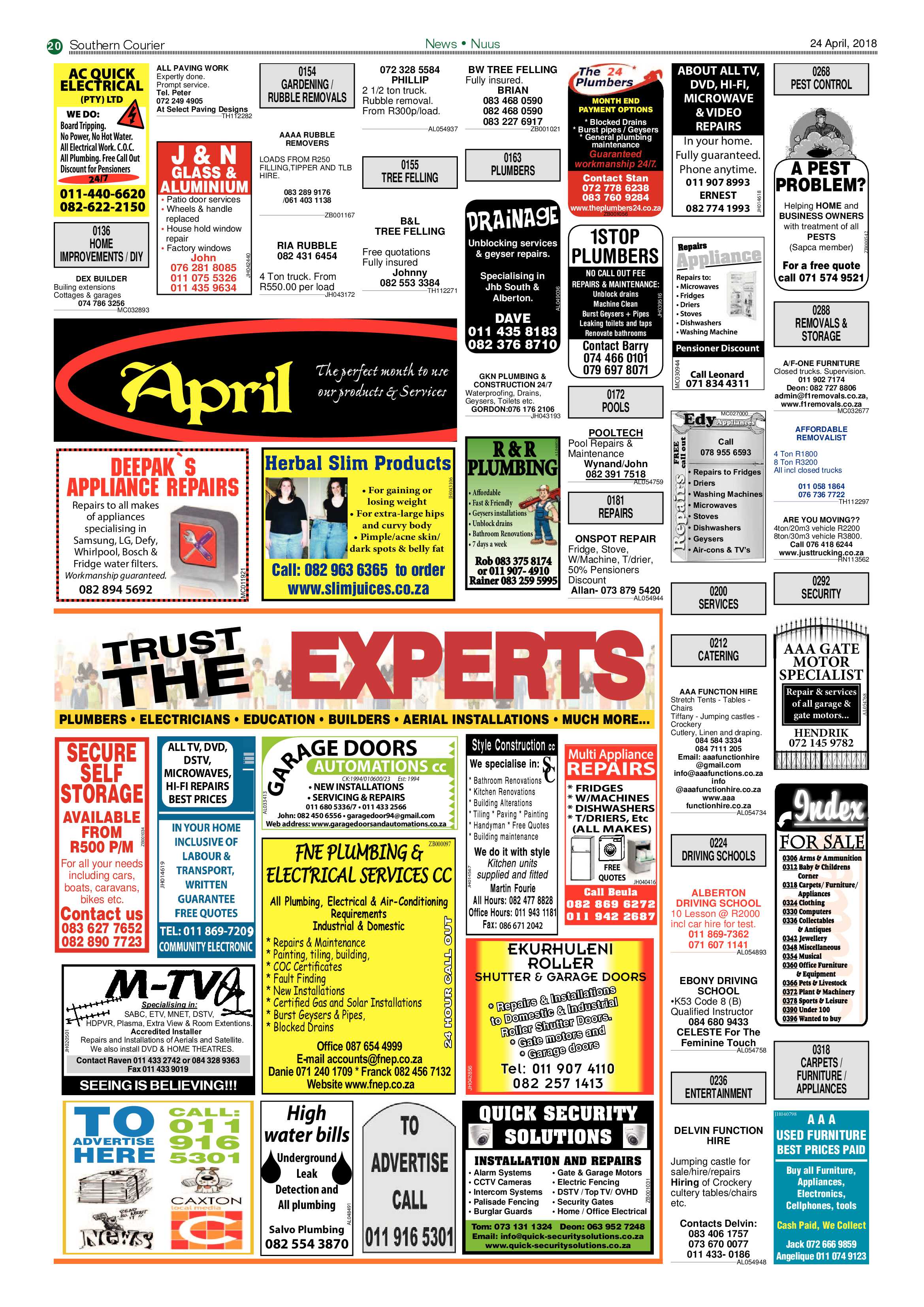 Southern Courier 24 April 2018 page 20