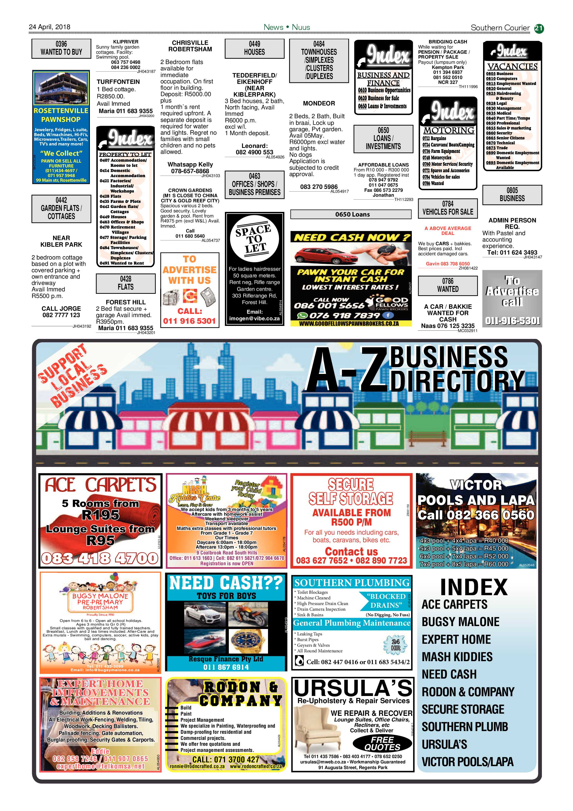 Southern Courier 24 April 2018 page 21