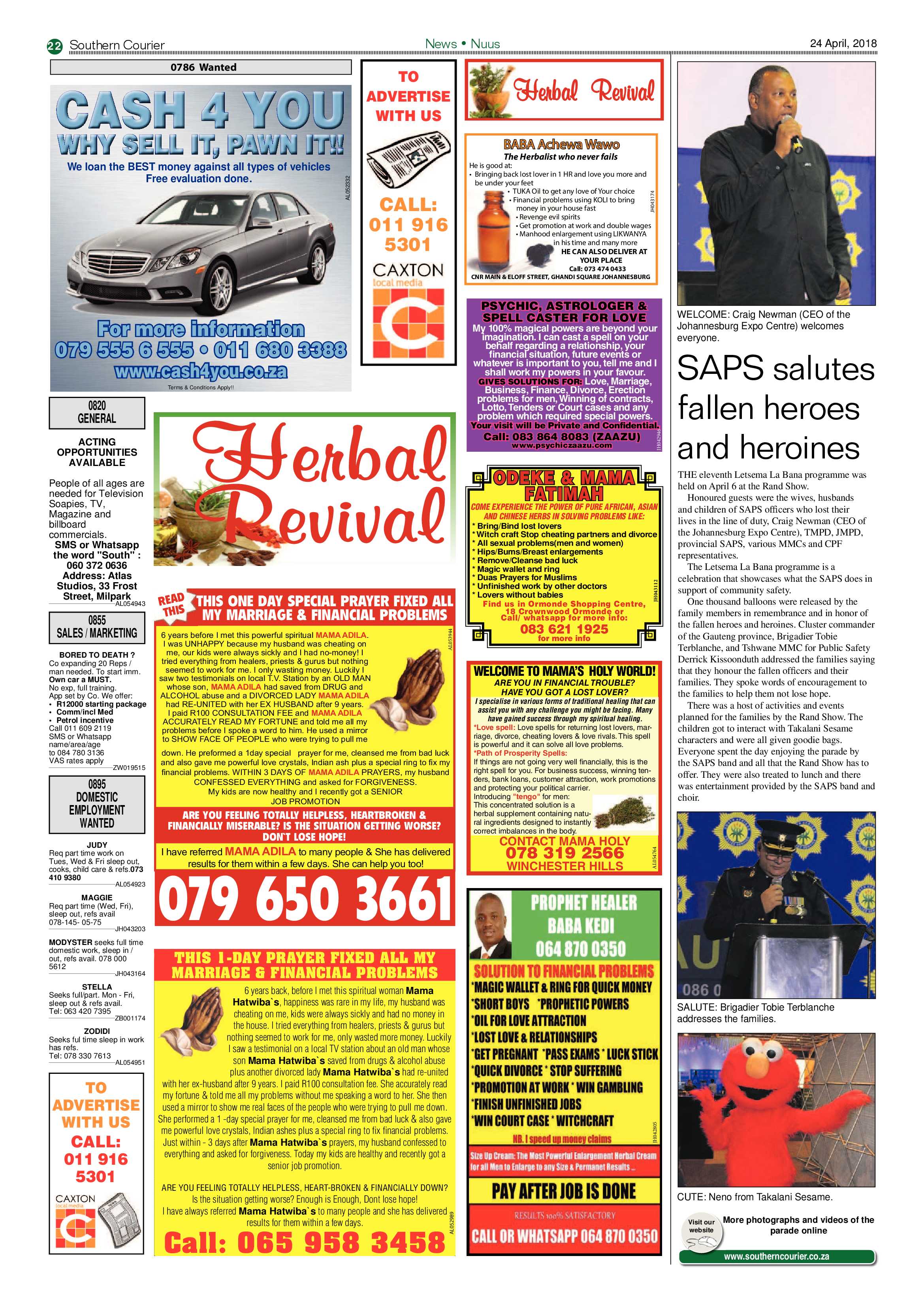 Southern Courier 24 April 2018 page 22