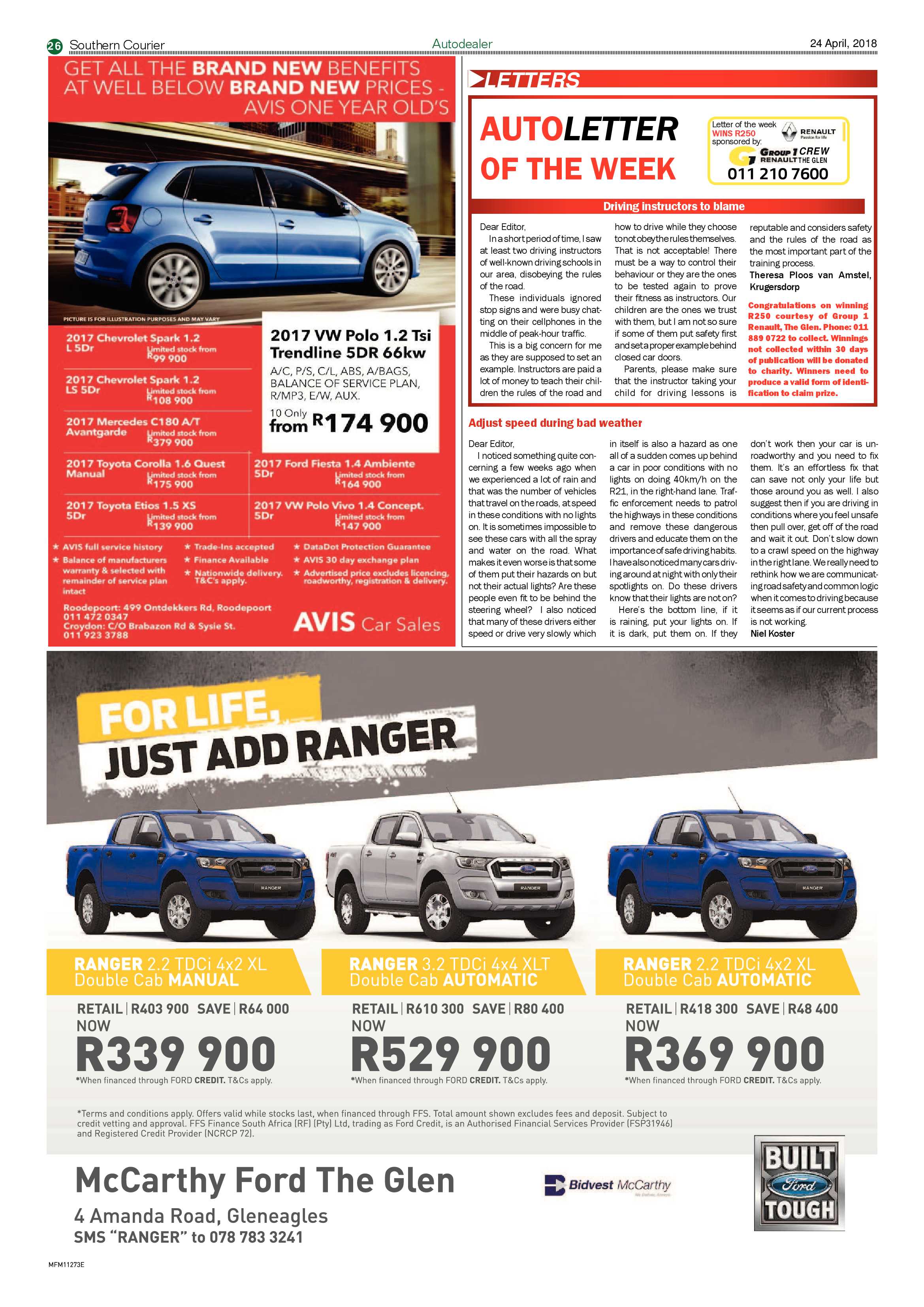 Southern Courier 24 April 2018 page 26