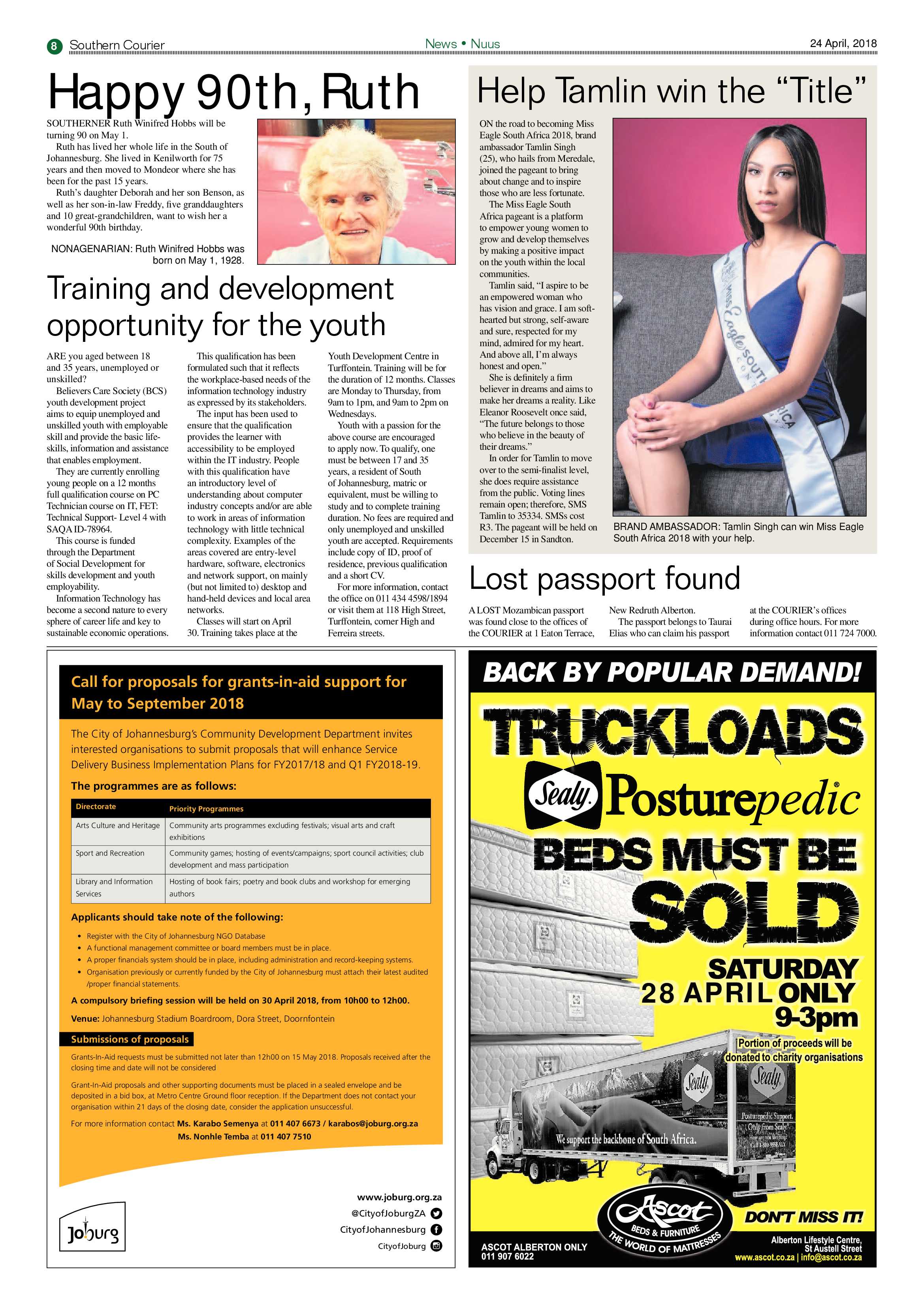 Southern Courier 24 April 2018 page 8
