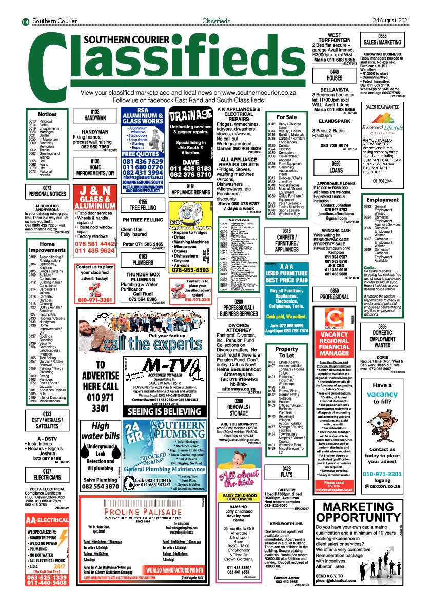 Southern Courier 24 August 2021 page 17