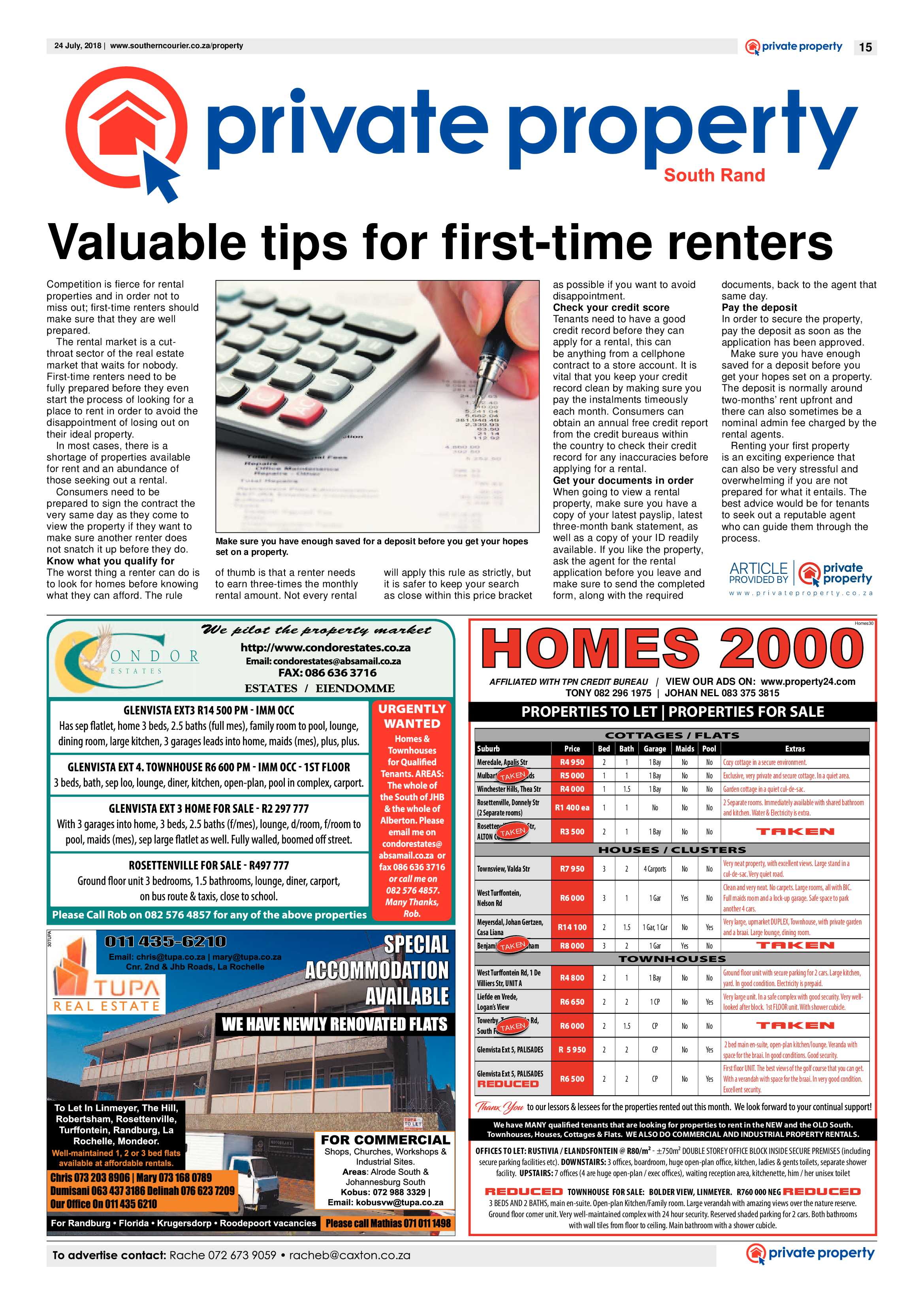 Southern Courier 24 July 2018 page 15