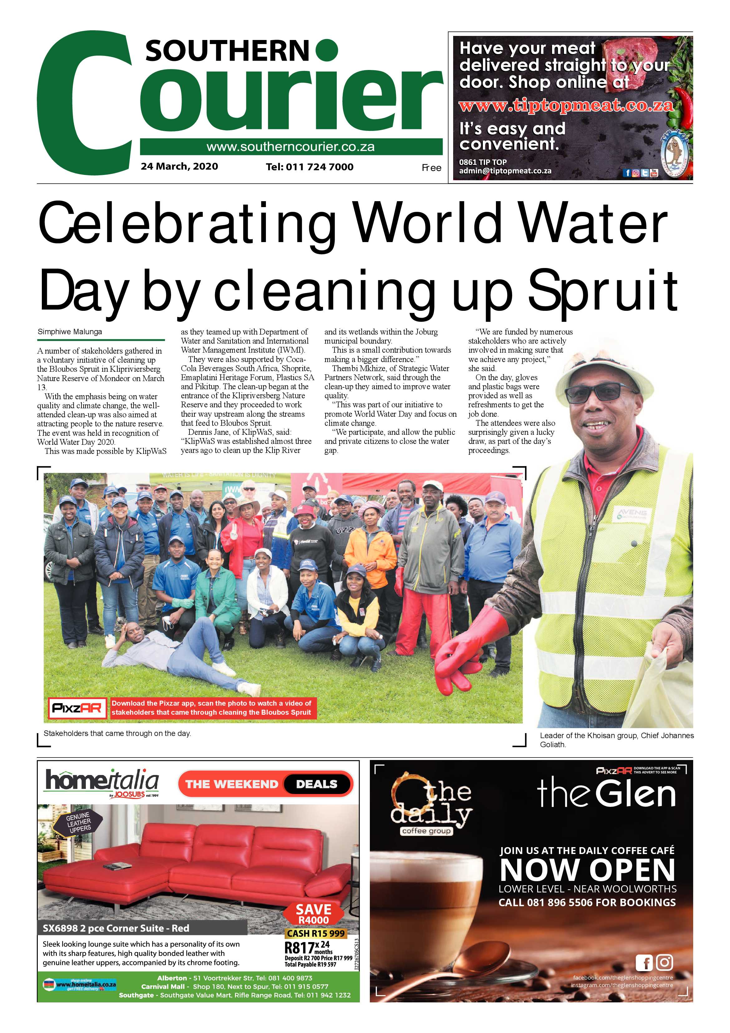 Southern Courier 24 March 2020 page 1