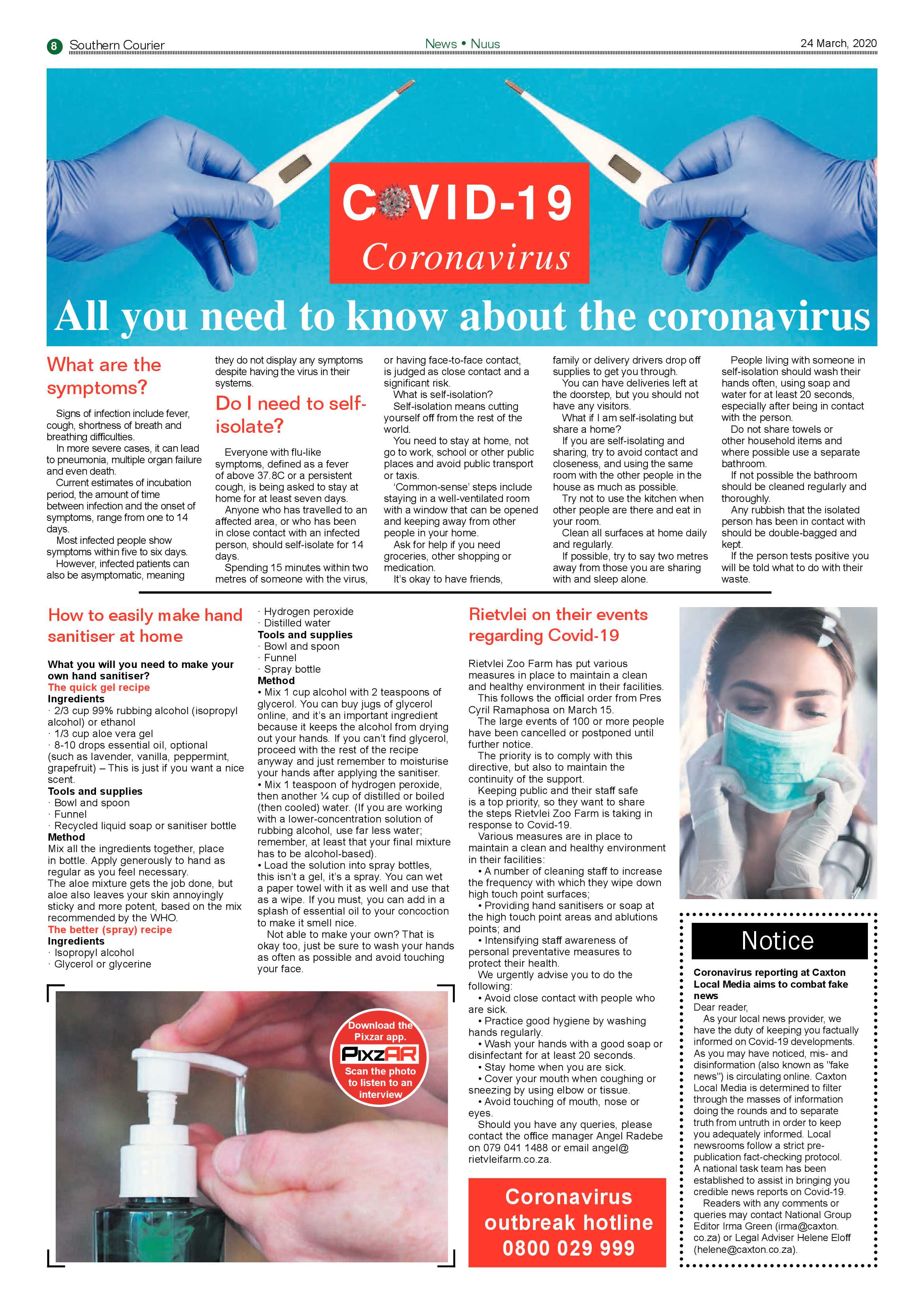 Southern Courier 24 March 2020 page 8
