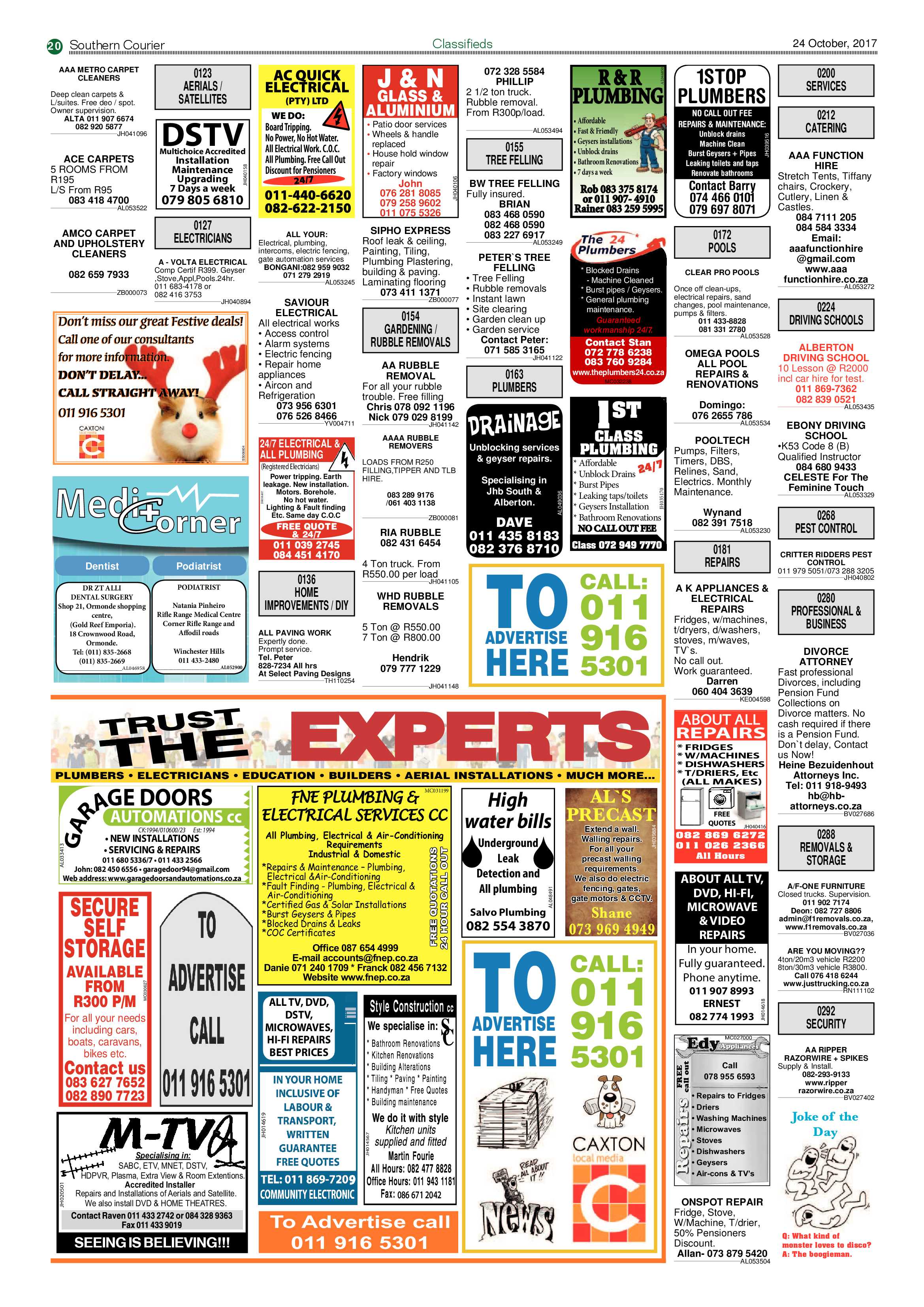 Southern Courier 24 October 2017 page 20