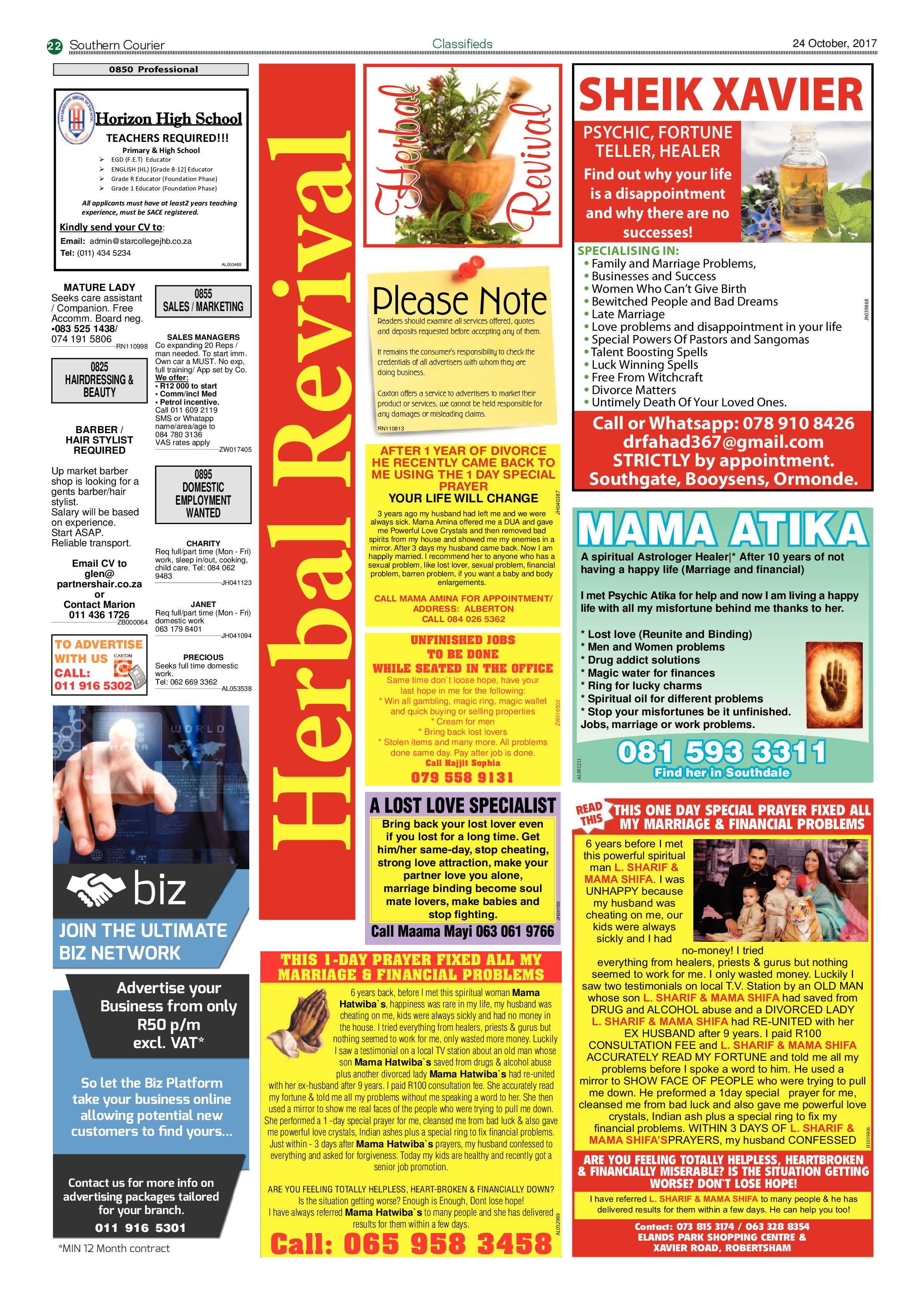 Southern Courier 24 October 2017 page 22