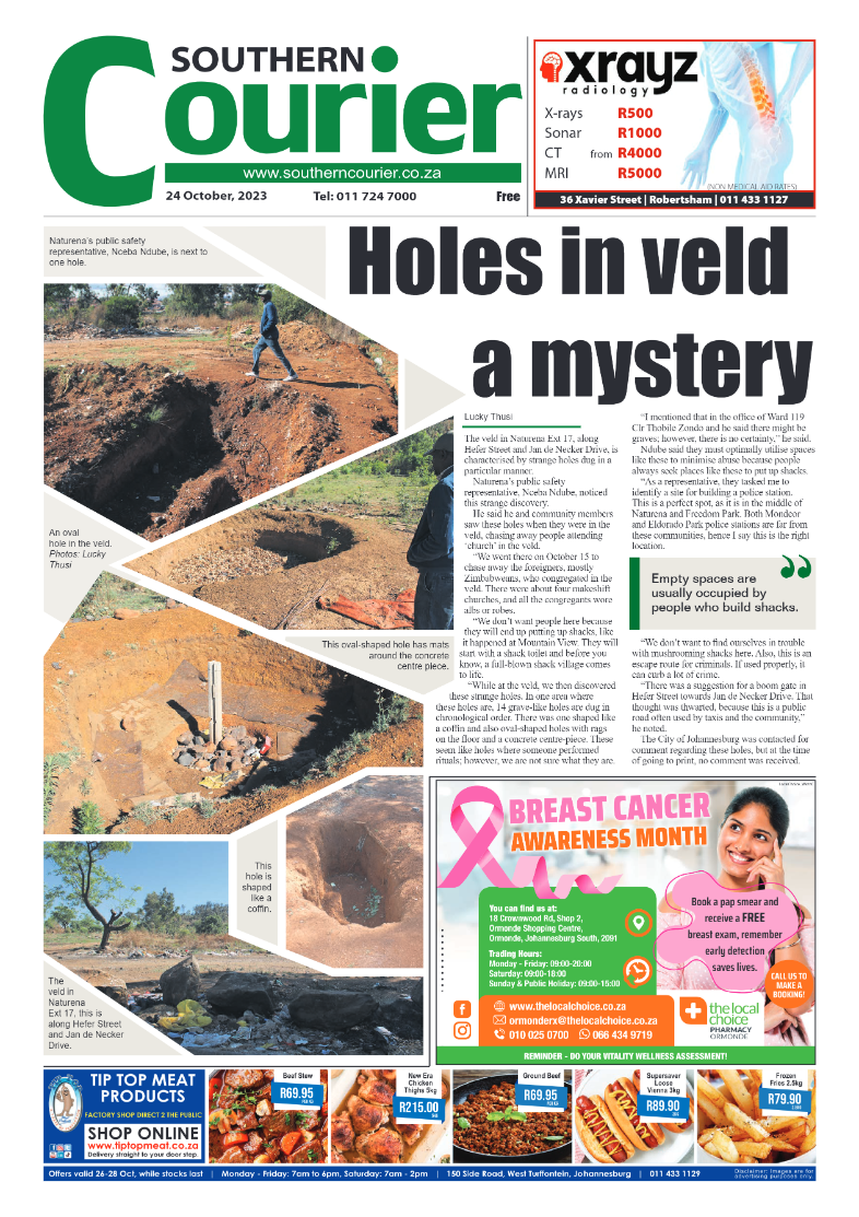 Southern Courier 24 October 2023 page 1