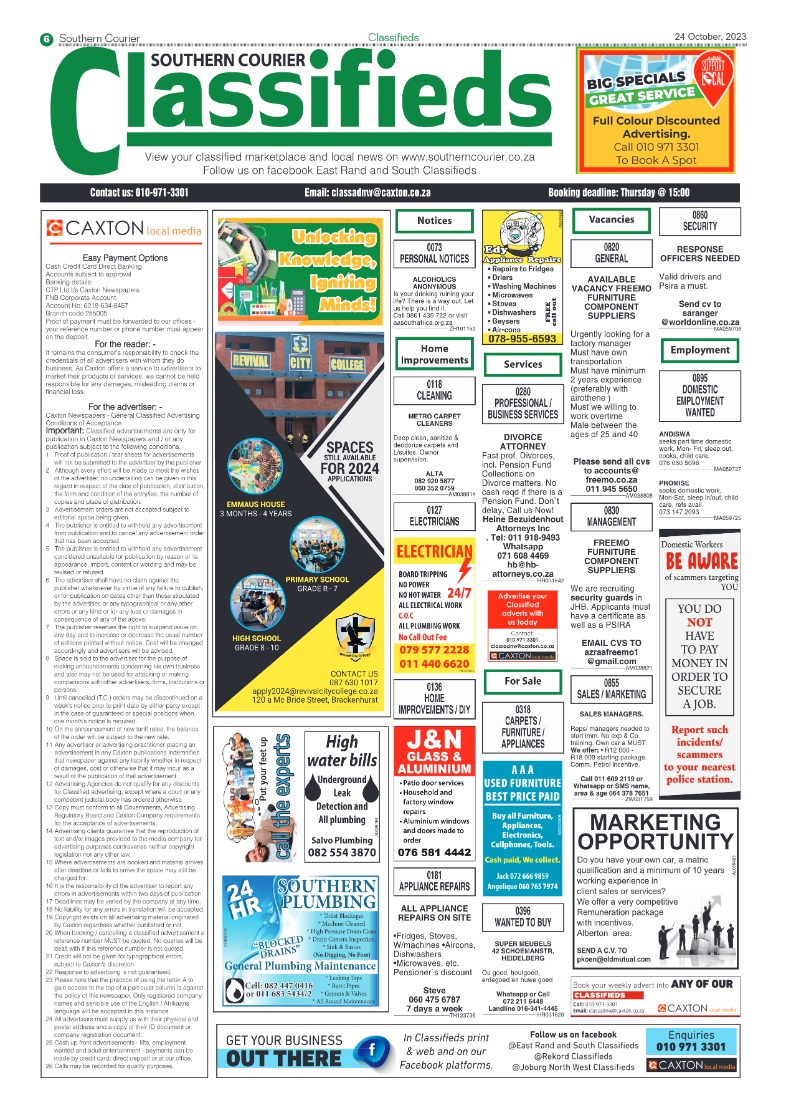 Southern Courier 24 October 2023 page 6