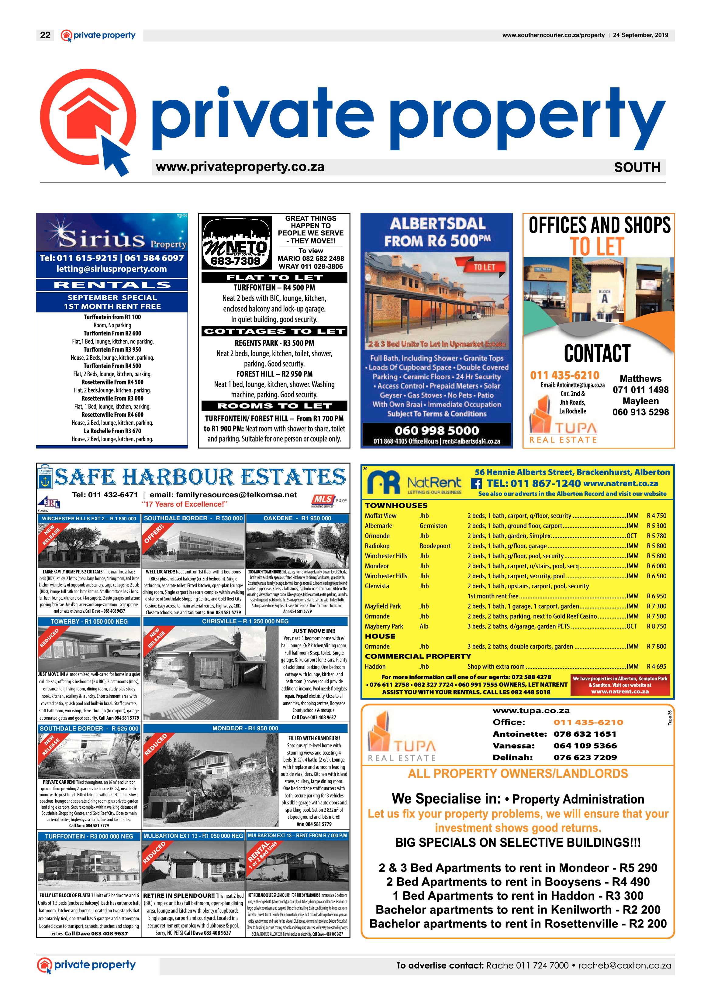 Southern Courier 24 September 2019 page 22