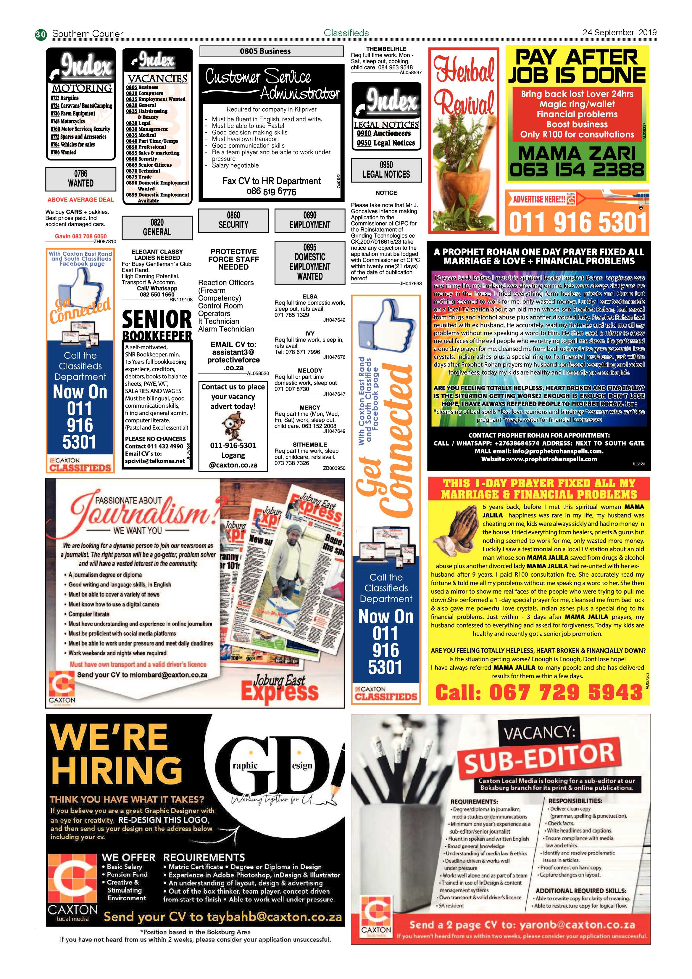 Southern Courier 24 September 2019 page 30