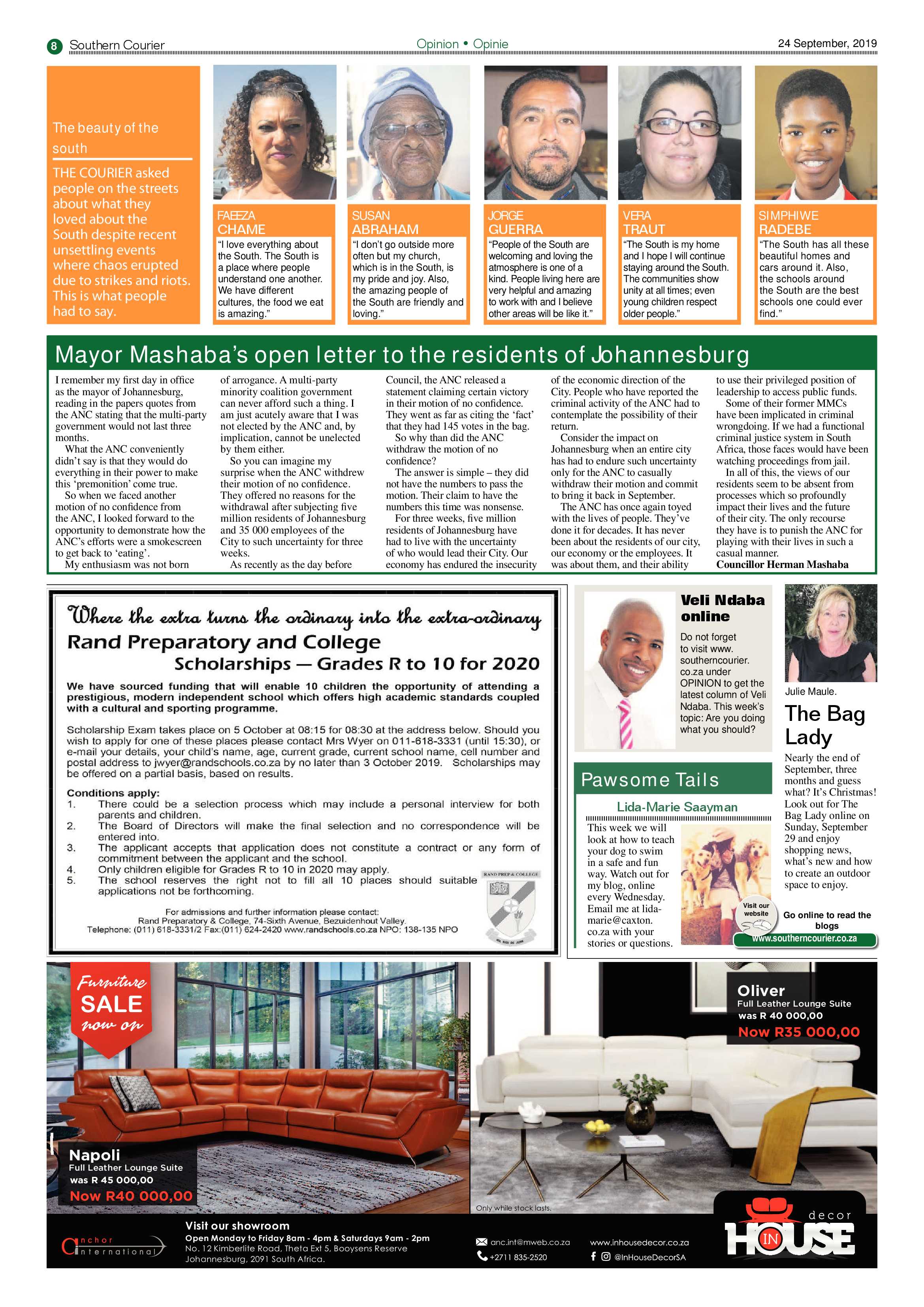 Southern Courier 24 September 2019 page 8