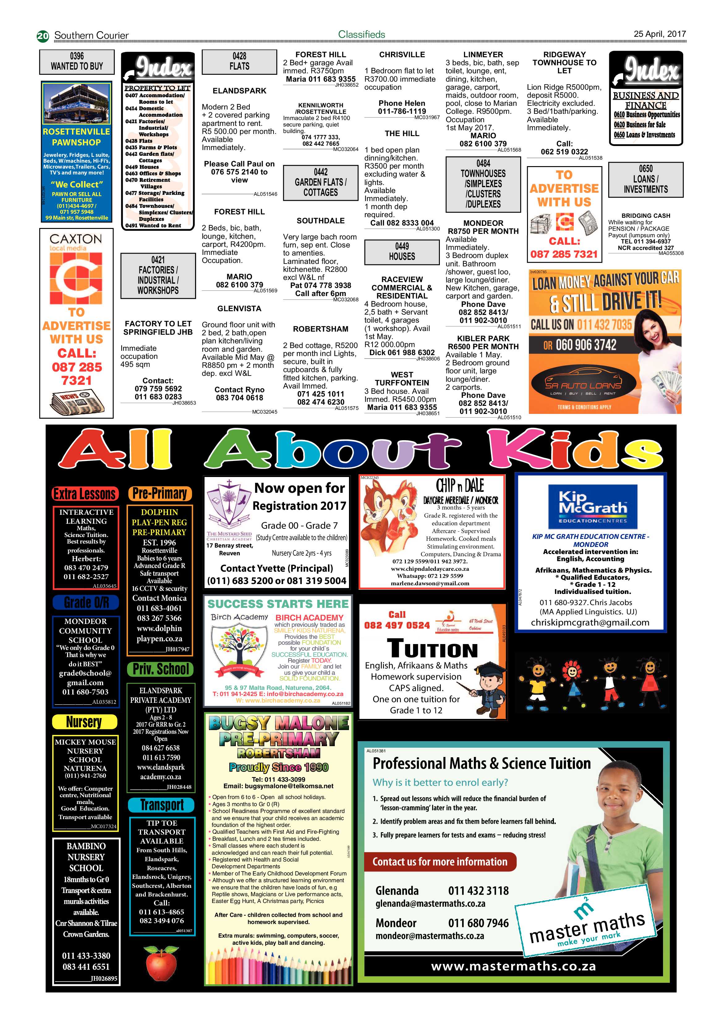 Southern Courier 25 April 2017 page 20