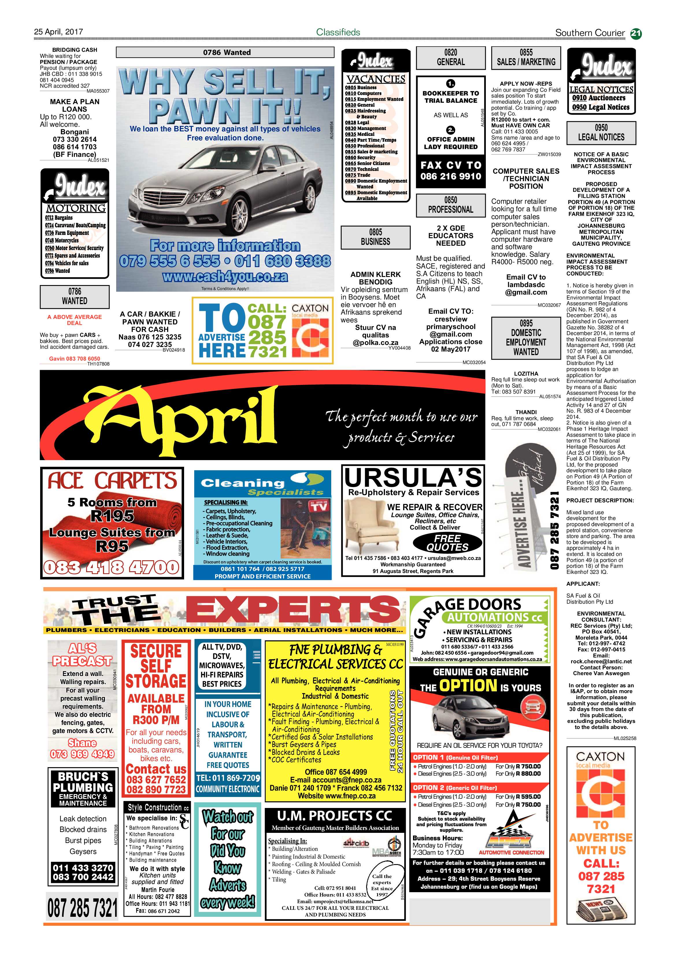 Southern Courier 25 April 2017 page 21