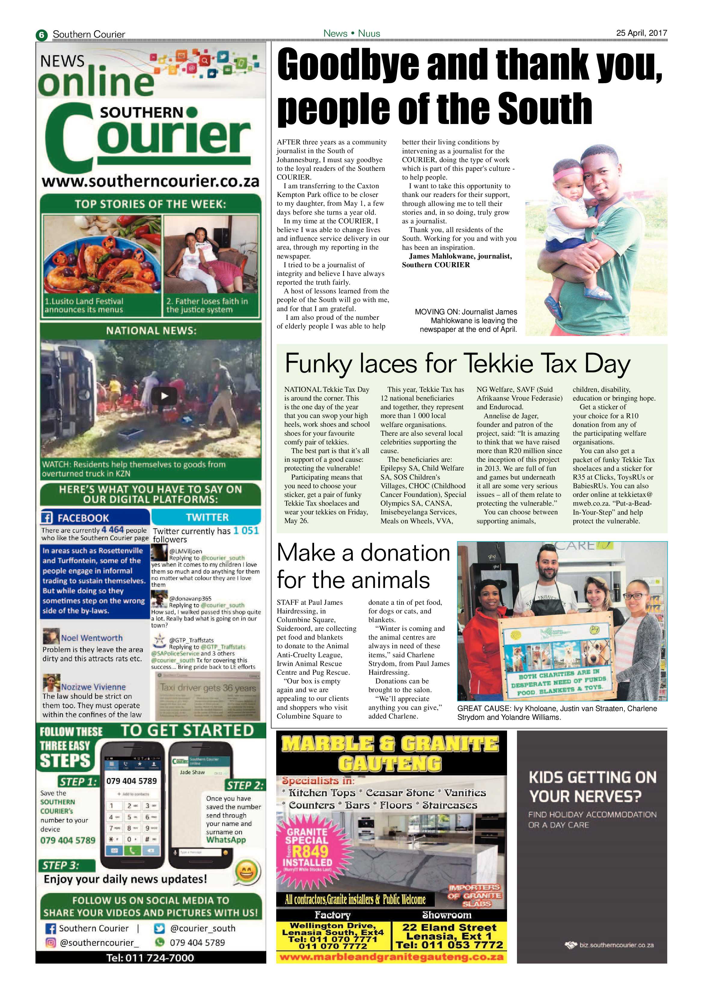 Southern Courier 25 April 2017 page 6