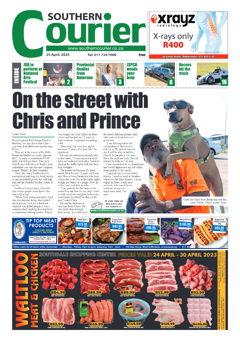 Southern Courier 25 April 2023 page 1