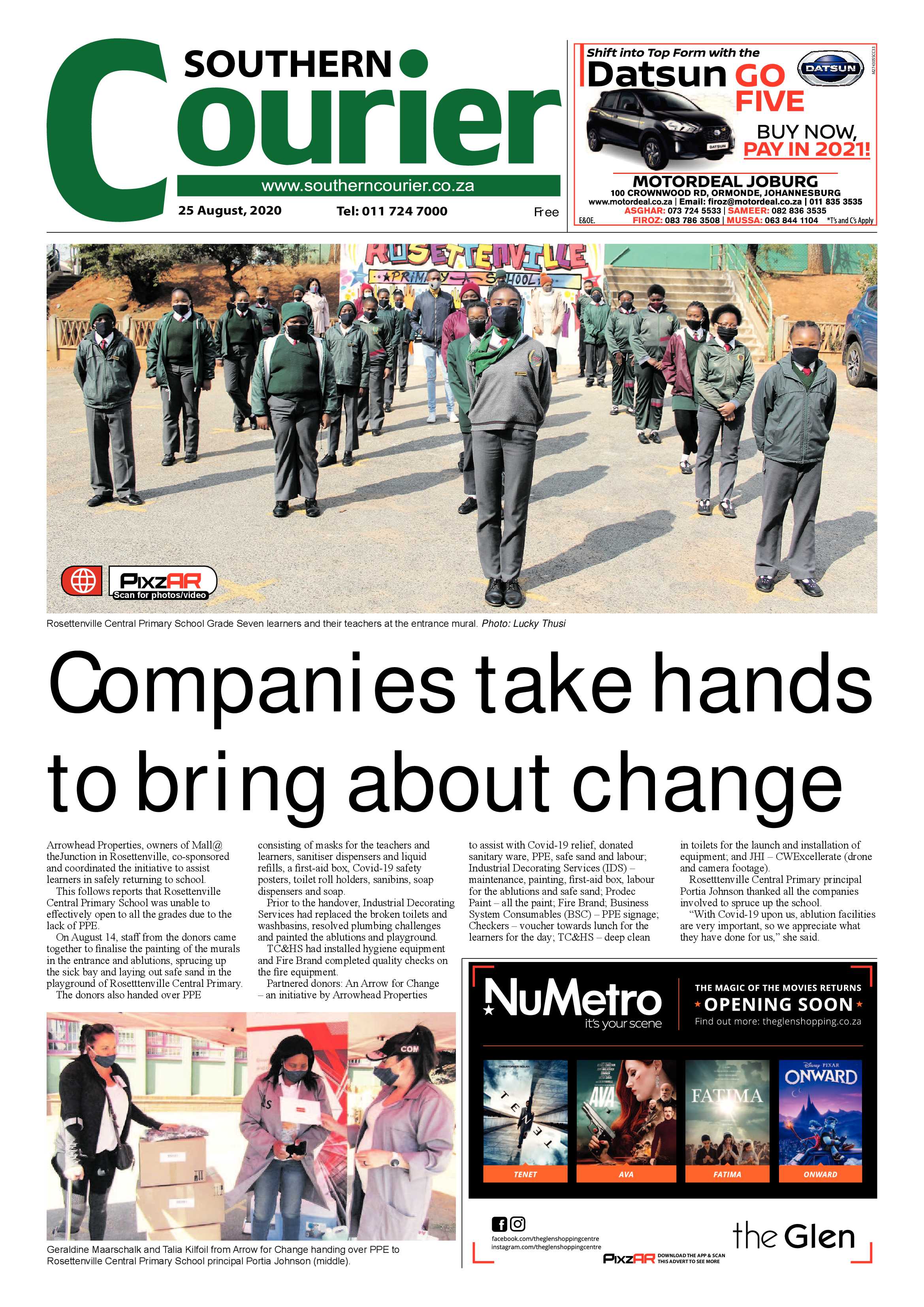 Southern Courier 25 August 2020 page 1