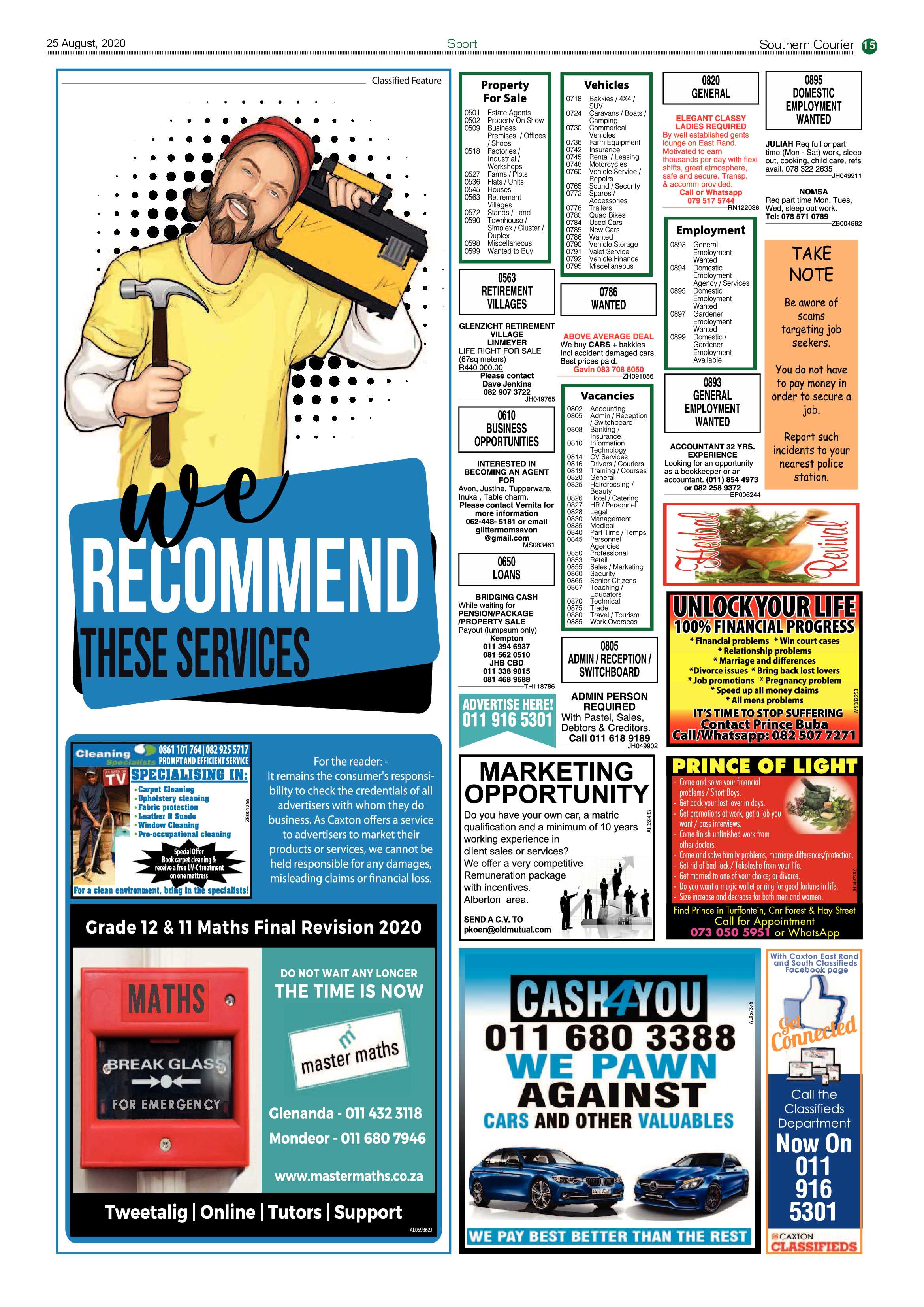 Southern Courier 25 August 2020 page 15