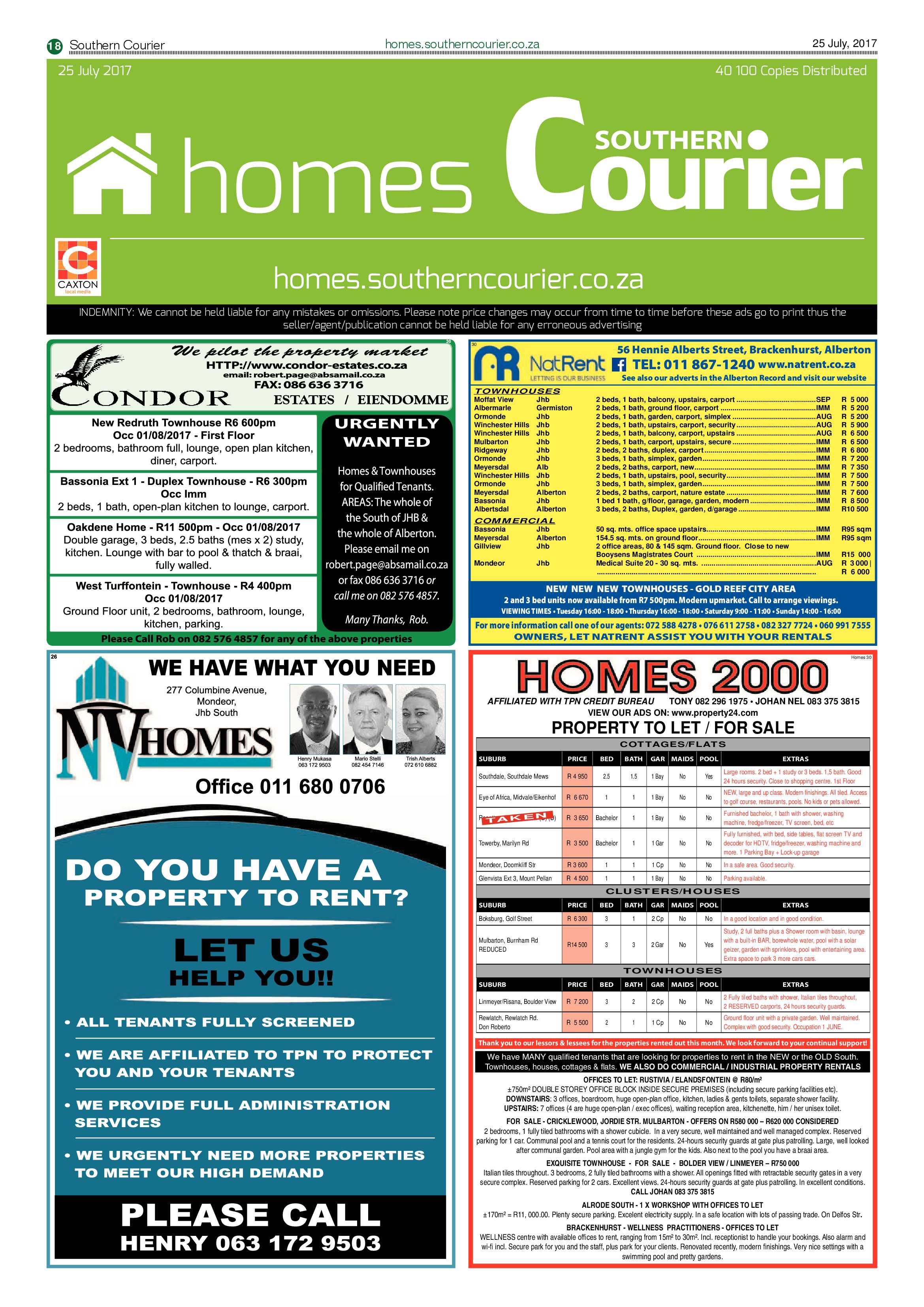 Southern Courier 25 July 2017 page 18