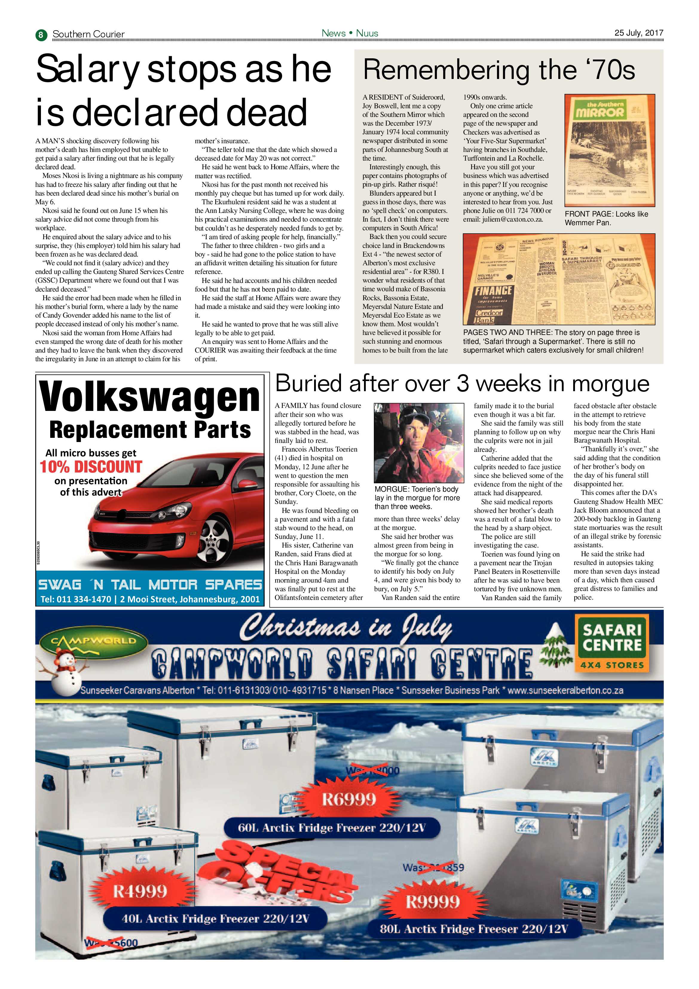 Southern Courier 25 July 2017 page 8