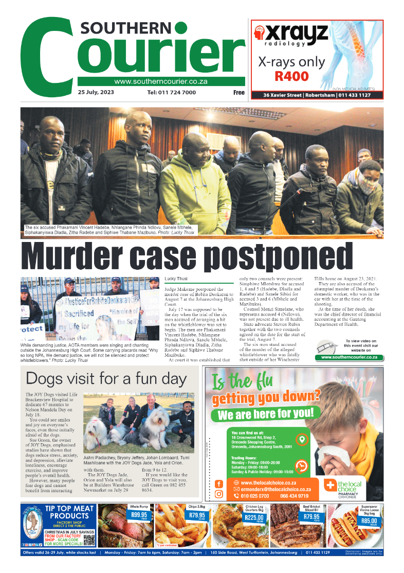 Southern Courier 25 July 2023 page 1