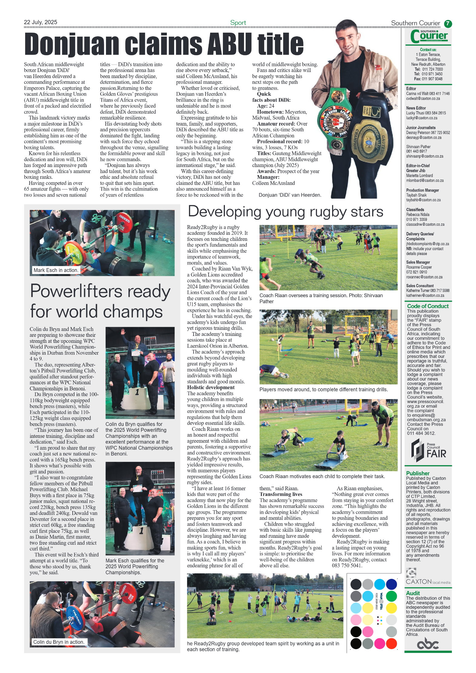 Southern Courier 25 July 2025 page 7