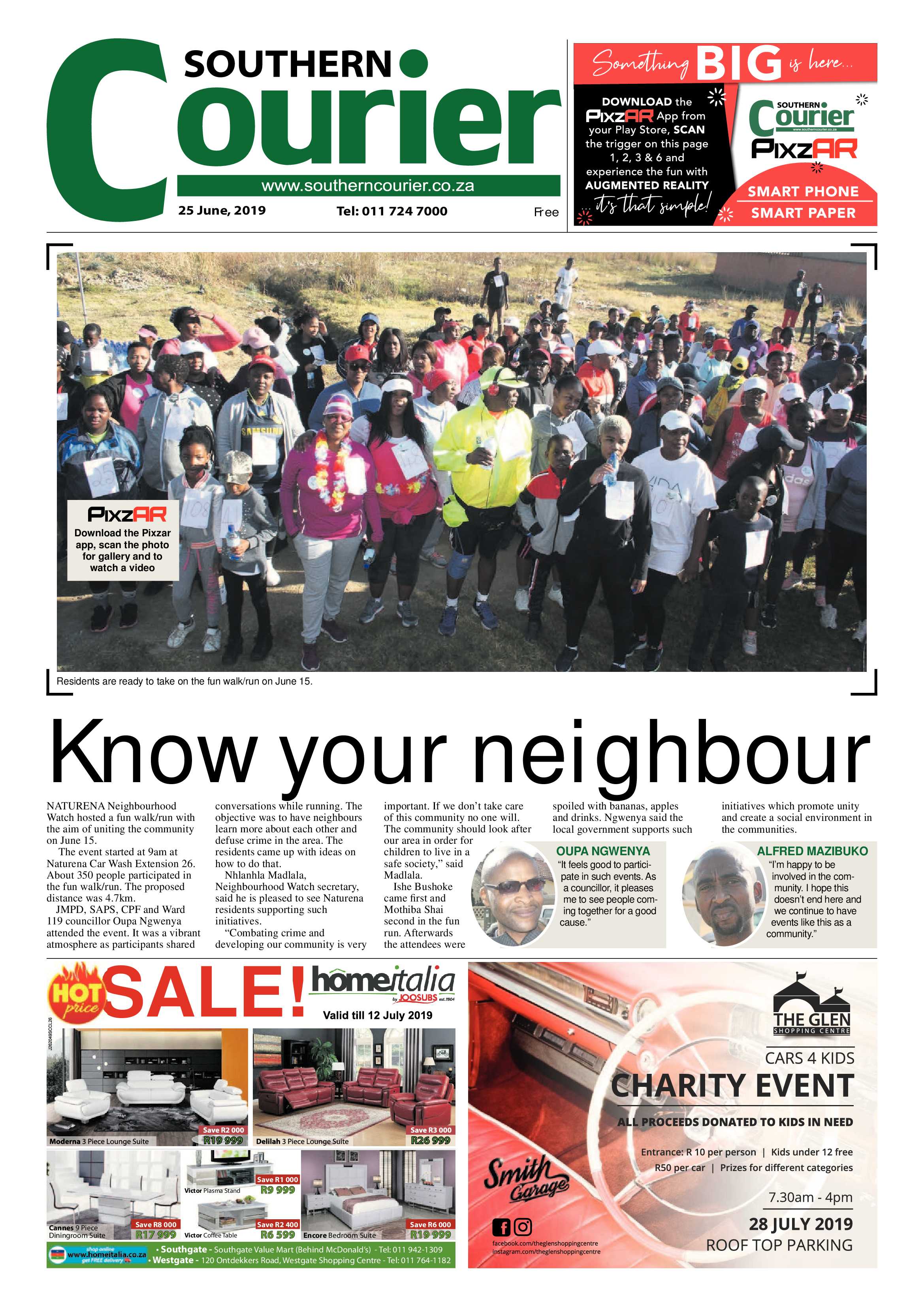 Southern Courier 25 June 2019 page 1