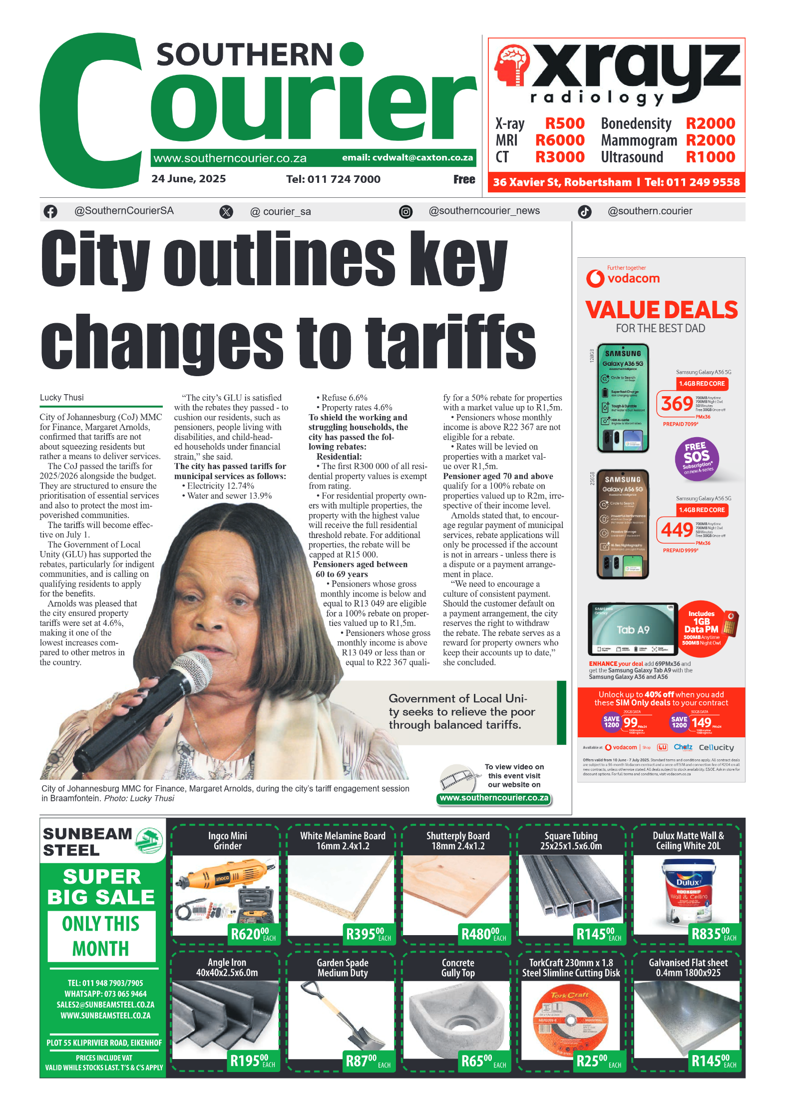 Southern Courier 25 June 2025 page 1