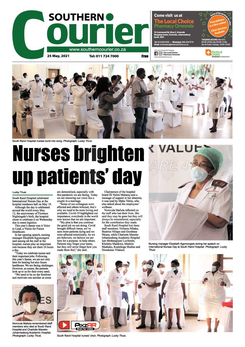 Southern Courier 25 May 2021 page 1