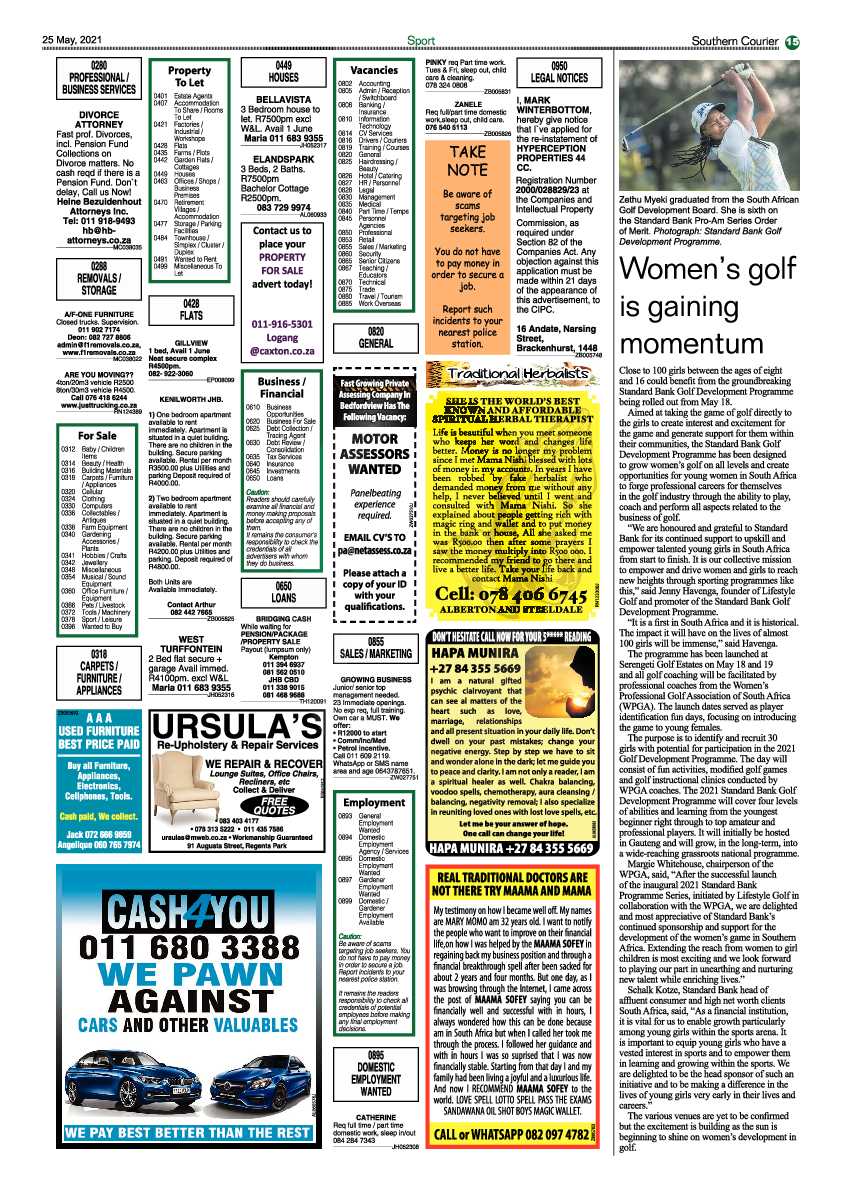 Southern Courier 25 May 2021 page 15