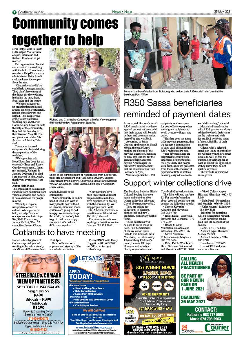 Southern Courier 25 May 2021 page 2