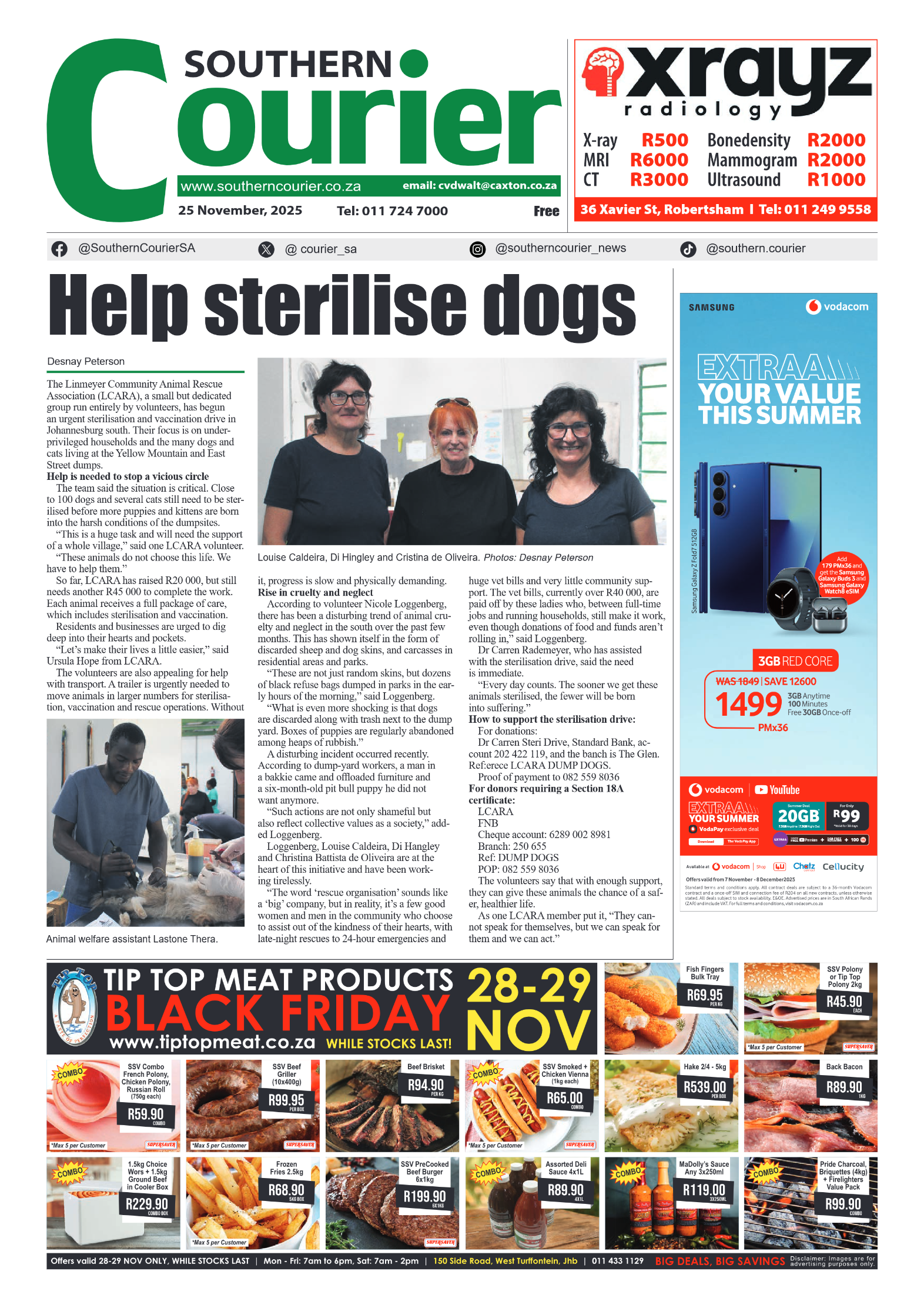 Southern Courier 25 November 2025 page 1