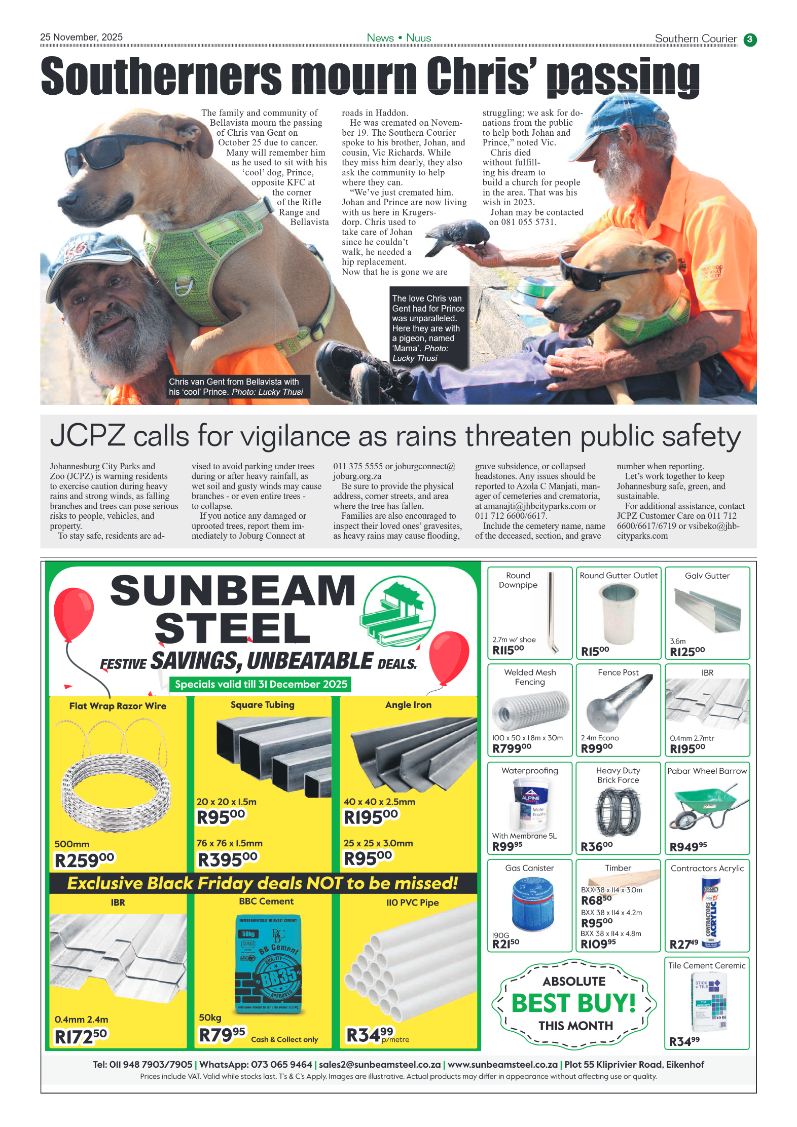 Southern Courier 25 November 2025 page 3